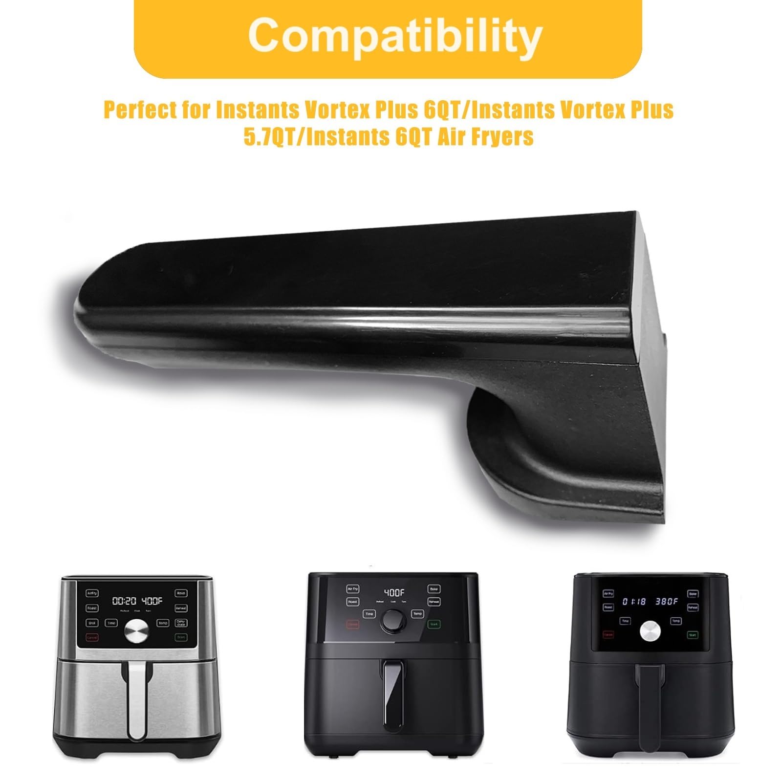 Instant Vortex Plus 6QT/5.7QT Air Fryer Handle Replacement Parts - Ergonomic Design & Dishwasher Safe - Perfect for Easy Cooking & Healthy Meal Prep