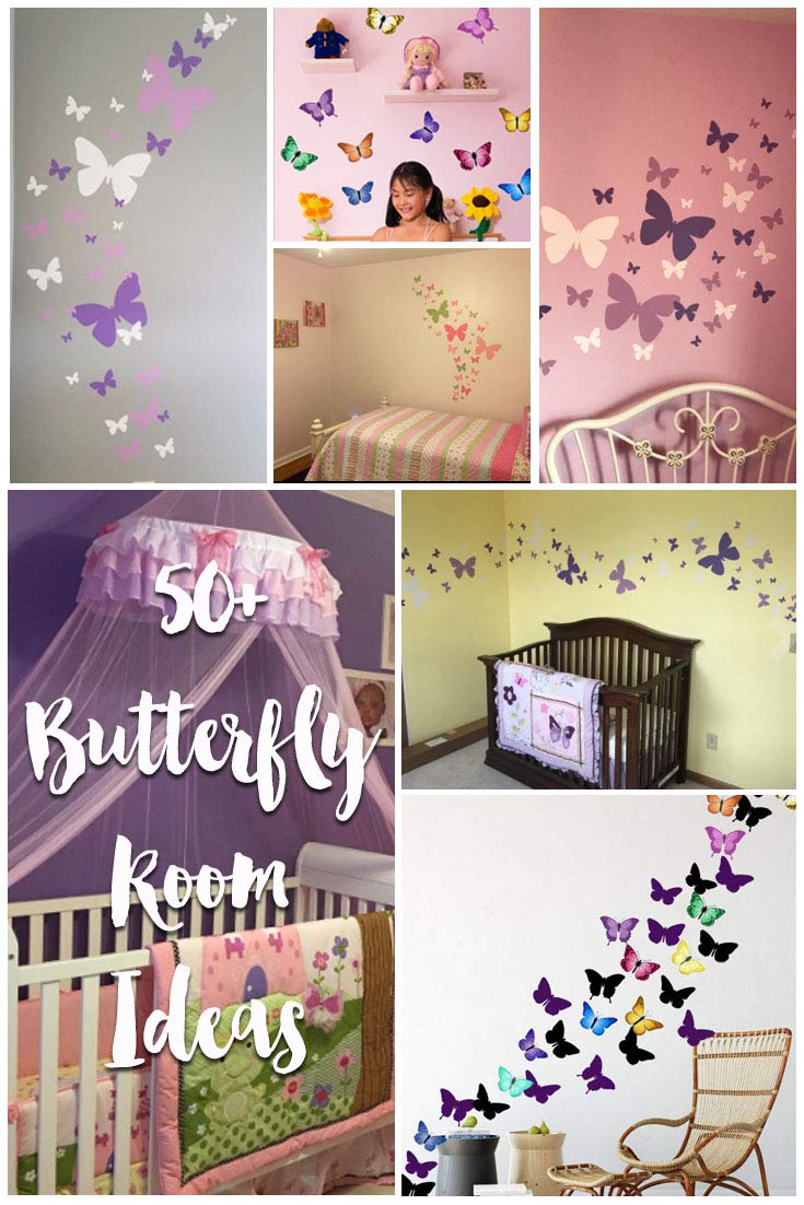 26-Piece Butterfly Wall Decals - Peel & Stick Wall Stickers for Girls Room Decor in Lavender | Nursery, Bedroom, Playroom Wall Art
