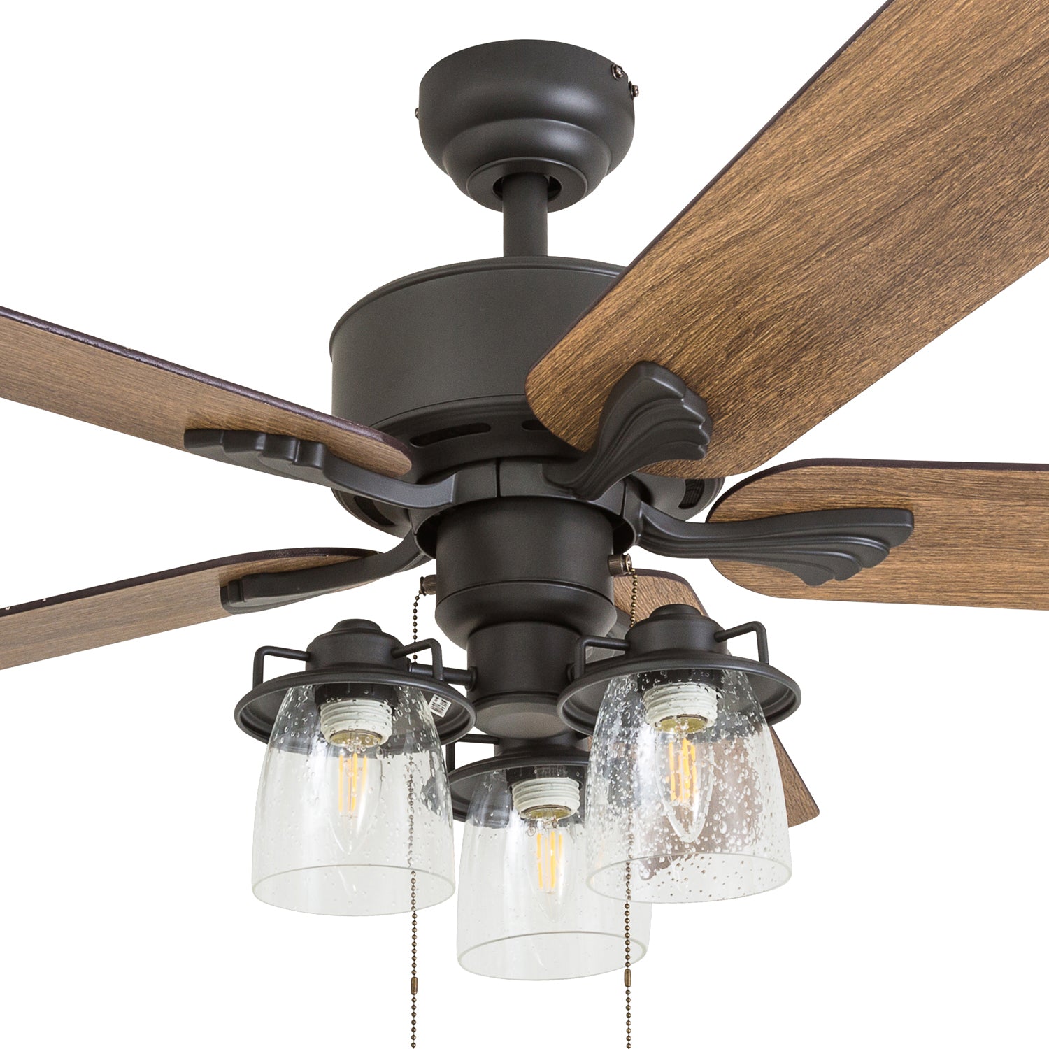 52 Inch Bronze River Run Ceiling Fan with Remote Control - Perfect for Living Rooms, Bedrooms, and Outdoor Spaces