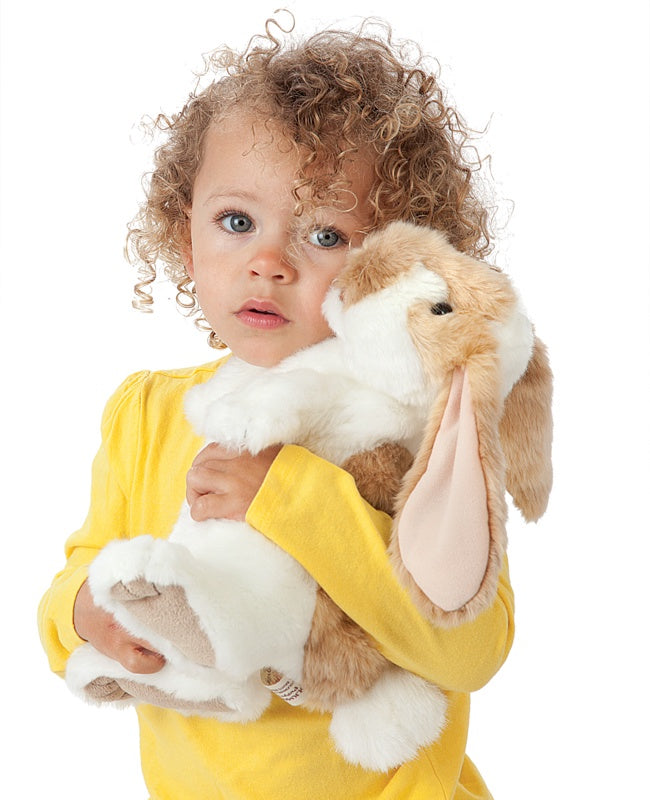 Folkmanis Standing Lop Rabbit Hand Puppet - Soft Plush Animal Toy for Storytelling, Education & Interactive Play - Perfect for Kids, Teachers & Puppet Shows