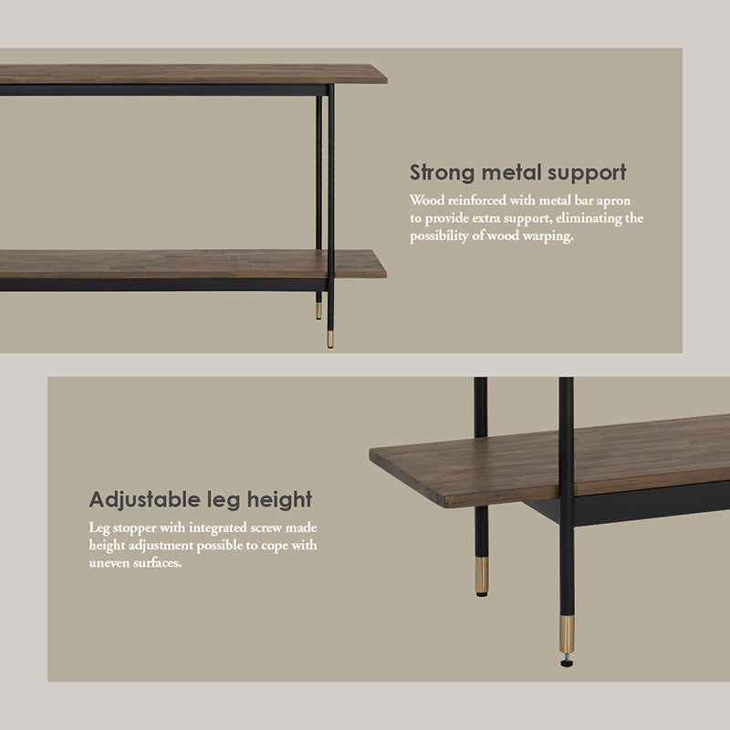 **Hamilton Solid Acacia Wood Console Table 140cm - Toffee Finish, Entryway & Hallway Decor, Farmhouse Style Living Room Furniture**