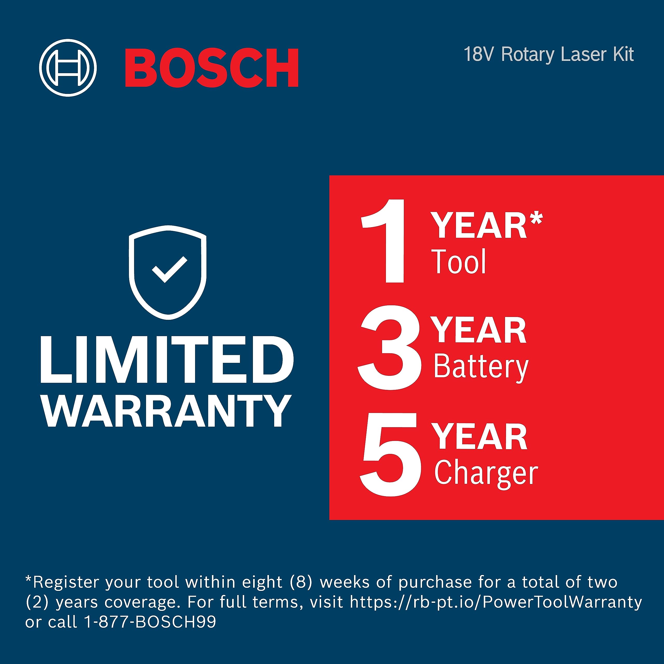 BOSCH GRL4000-80CH REVOLVE 18V Connected Self-Leveling Rotary Laser Level Kit with CORE18V 4Ah Battery, Charger, Receiver & Accessories – Perfect for Construction, Landscaping, and DIY Projects