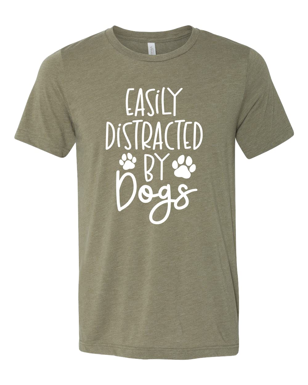 Funny Dog Lover T-Shirt - Easily Distracted By Dogs Graphic Tee - Perfect Gift for Dog Moms & Pet Owners - Casual Wear for Dog Parks, Walks & Pet-Friendly Outings