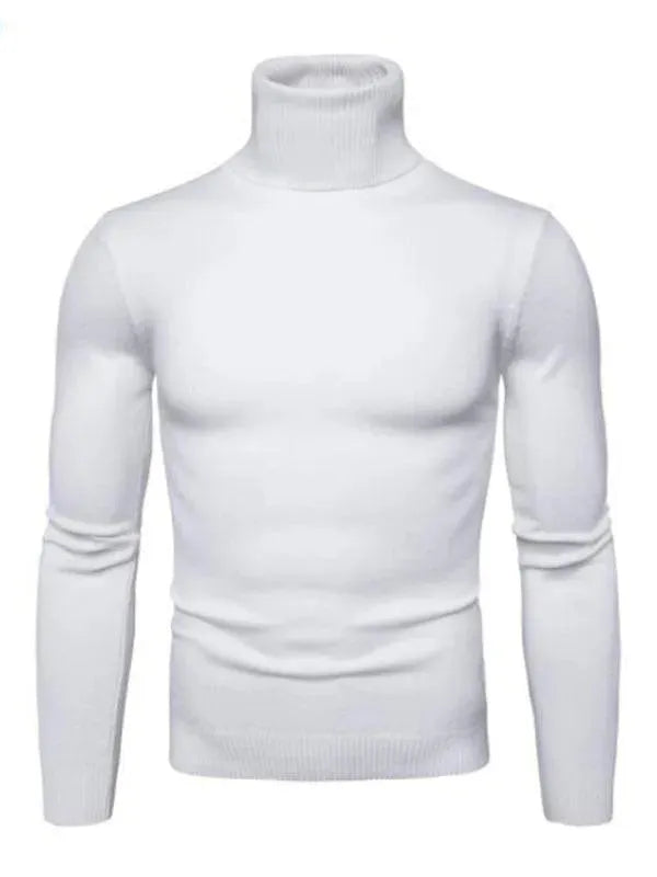 Men's Wool Knit Turtleneck Sweater - Thick Warm Winter Pullover for Casual Wear & Outdoor Activities