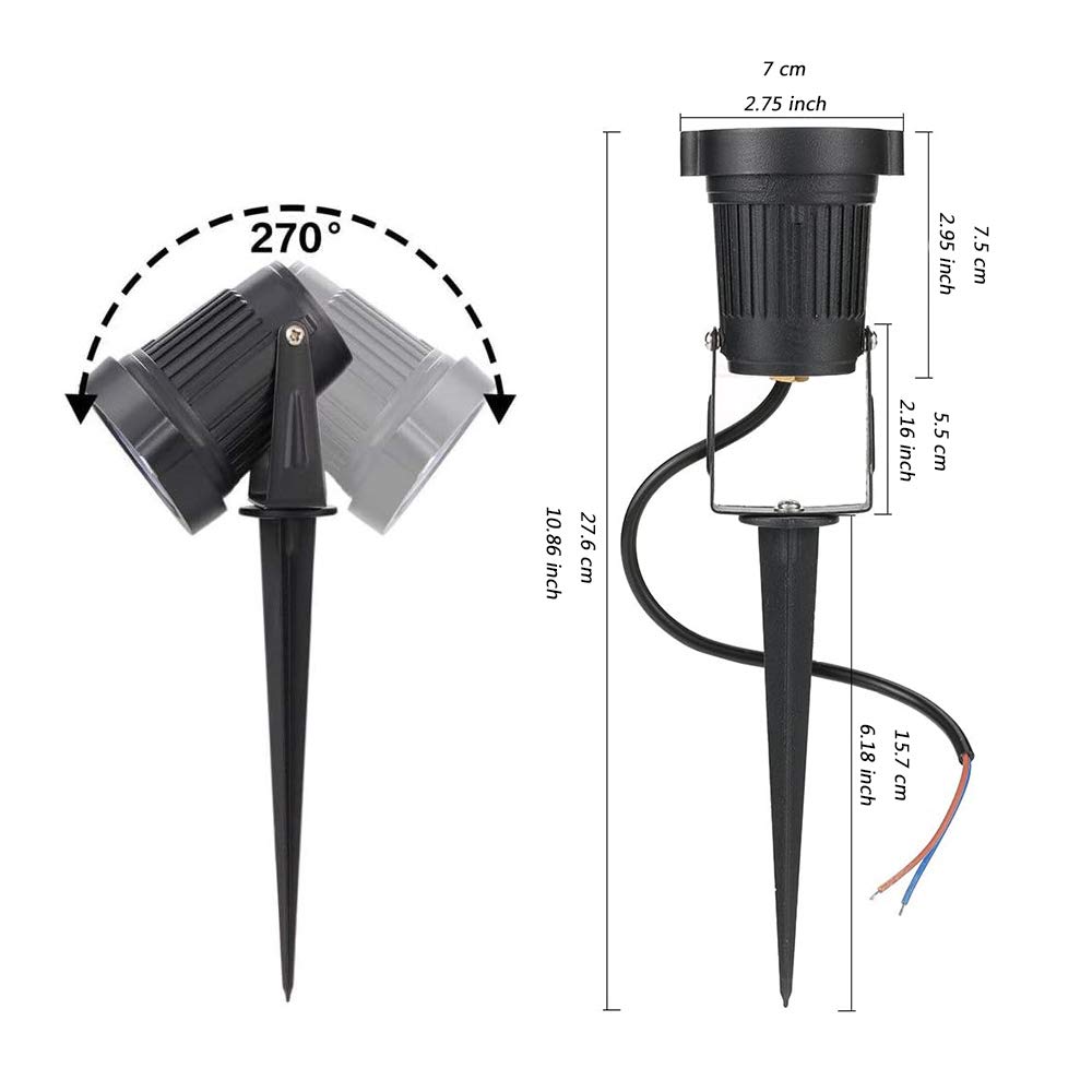 5W Warm White Outdoor LED Landscape Lights - Waterproof Garden & Yard Path Lighting for Decorative Walls, Trees, Flags - Perfect for Driveway, Walkway, Patio & Backyard Ambience