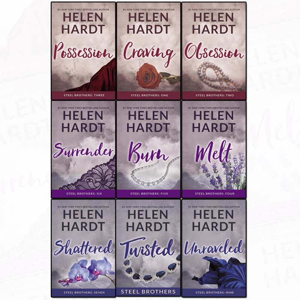 Helen Hardt Steel Brothers Saga Complete 9-Book Set (Books 1-9) - Melt, Burn, Twist, Shatter, Surrender, Unravel, Crave, Spin, Believe - Contemporary Romance Novel Series - Perfect for Book Clubs & Vacation Reading