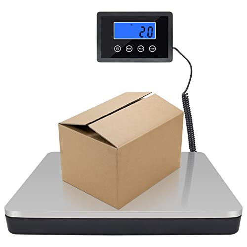 AURGOD 400lbs/180kg Heavy Duty Digital Postal Shipping Scale - Portable Stainless Steel LCD Display Platform Scale with 12