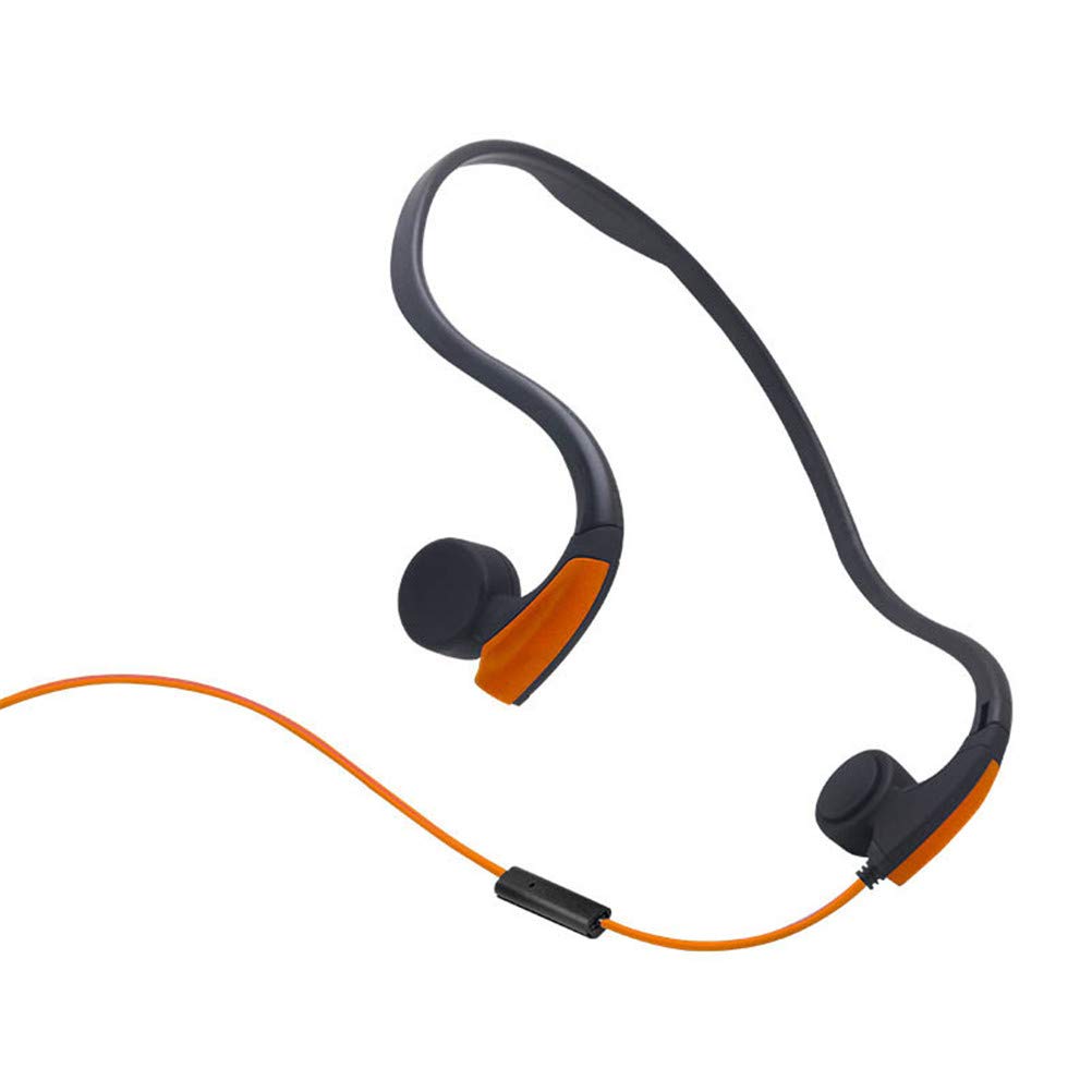 LBCD Bone Conduction Headphones - Open-Ear Wired Headset for Sports & Fitness, IPX5 Waterproof & Sweatproof for Running, Cycling, Driving - Compatible with Smartphones (Orange) | Perfect for Outdoor Workouts & Active Lifestyles
