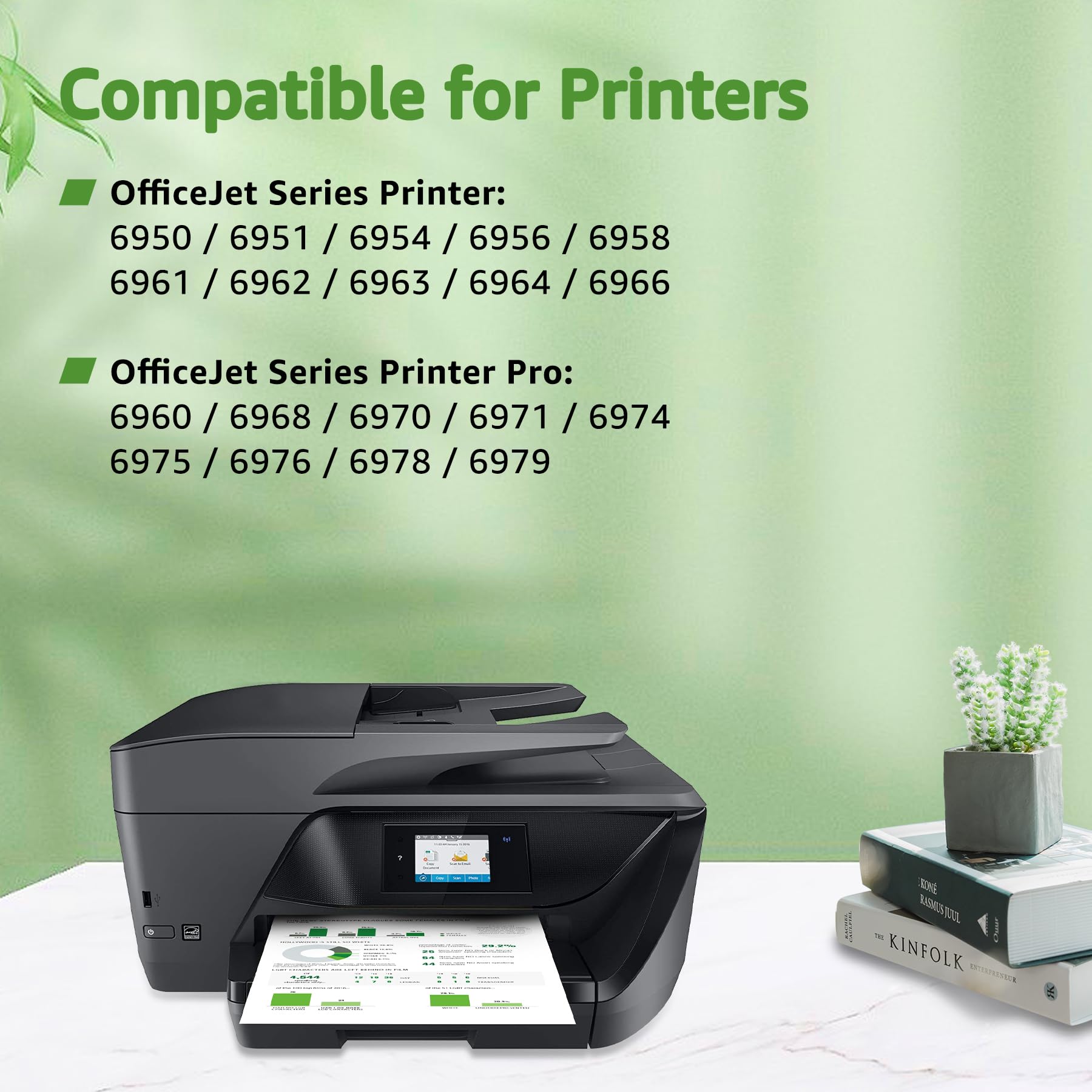 GREENSKY 4-Pack Compatible 902XL Ink Cartridges for HP Printers - Replacement for HP 902 & 902XL - Works with HP Officejet Pro 6968, 6978, 6970, 6958, 6960, 6975, 6954, 6962 - High-Quality Printing for Home & Office Documents, Photos, and Projects