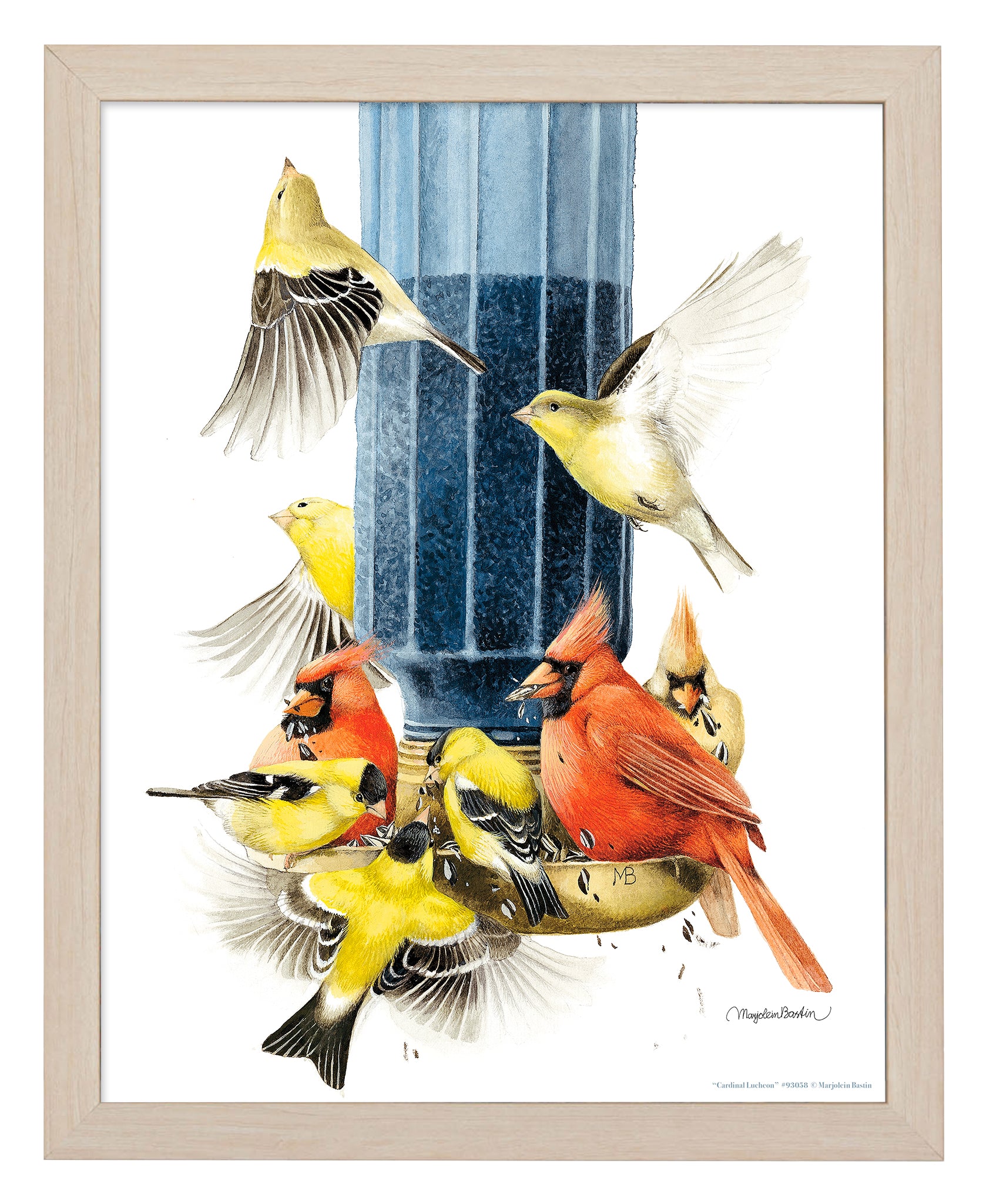 Cardinal Lunch Art Prints - Beautiful Bird Painting for Home & Office Decor - Perfect for Living Room, Bedroom, or Gift Giving