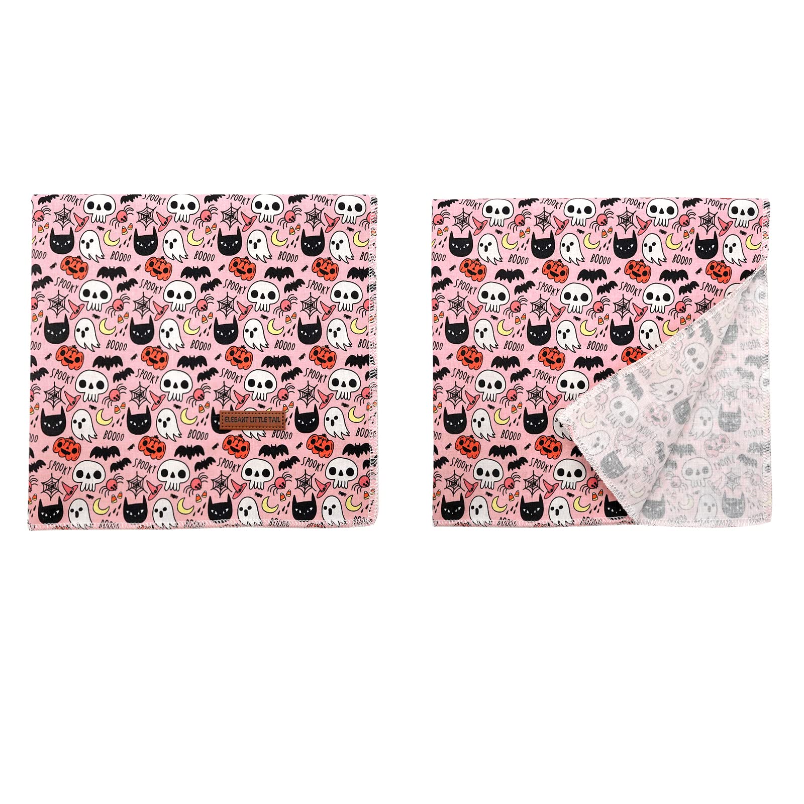 Halloween Pumpkin Dog Bandana for Small Medium Large Dogs - Adjustable Washable Square Dog Scarf for Boys & Girls - Perfect for Costume Parties, Trick or Treating & Seasonal Photos