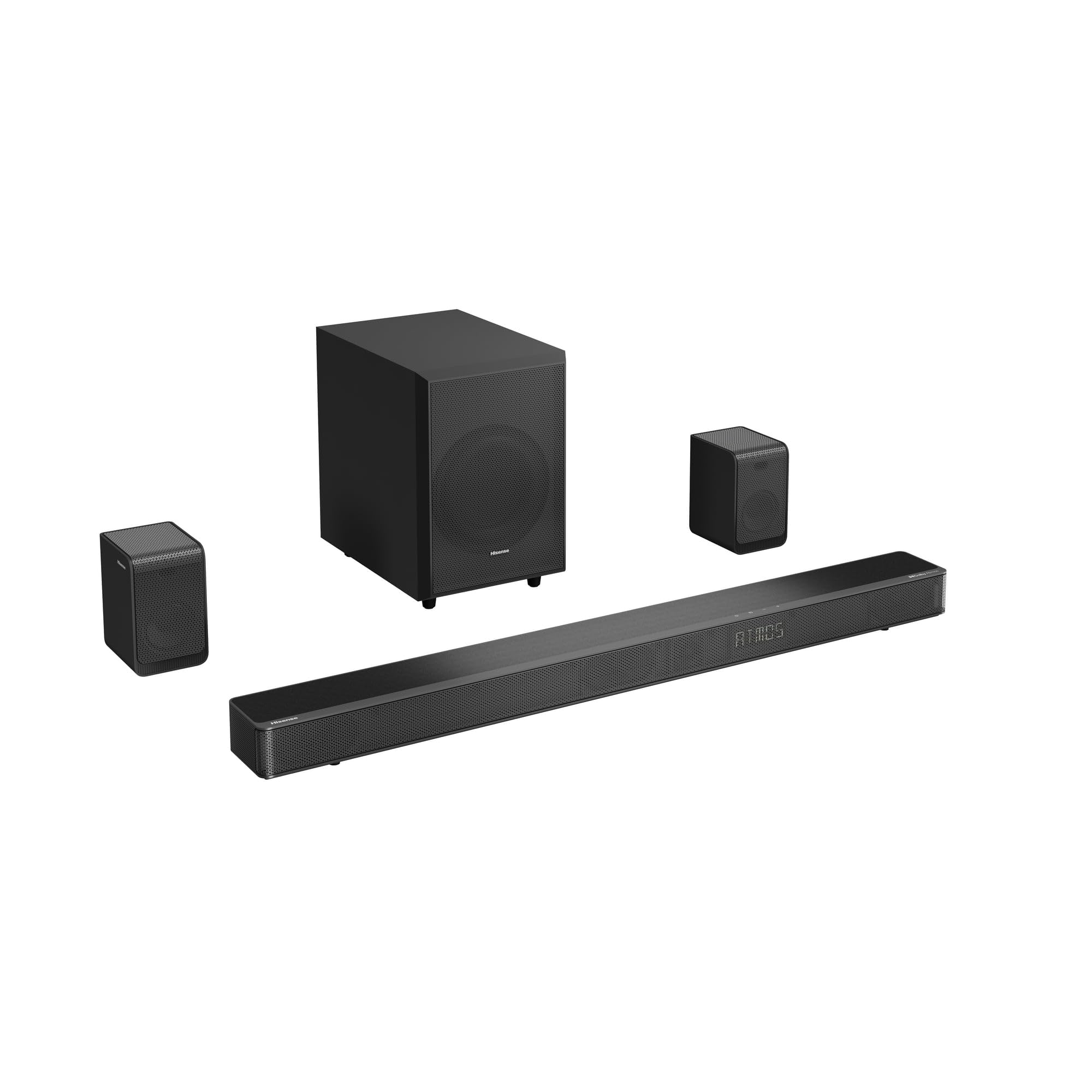 Hisense AX5120G 5.1.2 Channel 420W Dolby Atmos Soundbar System with Wireless Subwoofer & Rear Speakers - Premium Home Theater Audio for Movies, Music & Gaming (Renewed, Black)