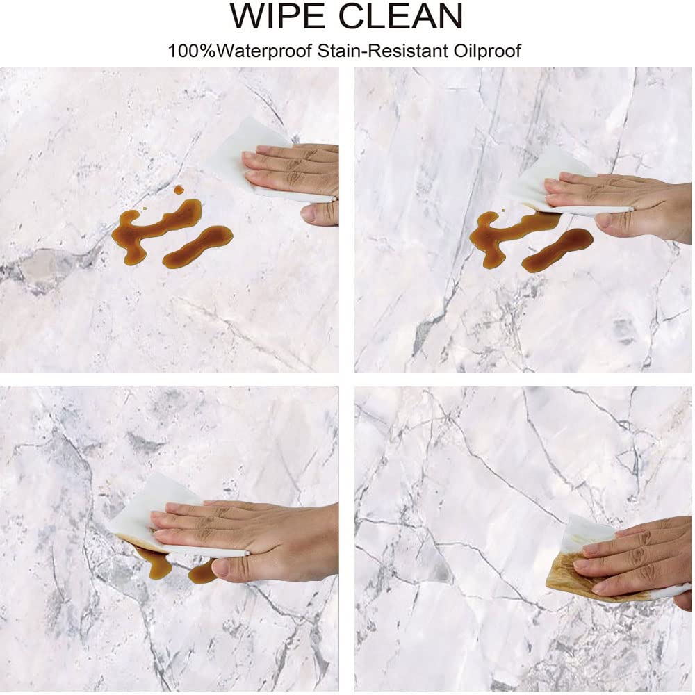 Premium Marble Print Oval Tablecloth - Waterproof & Stain-Resistant for Indoor Dining & Outdoor Patio - Fits 48x72 Inch Tables - Perfect for Dinner Parties, Weddings & Holiday Decorations