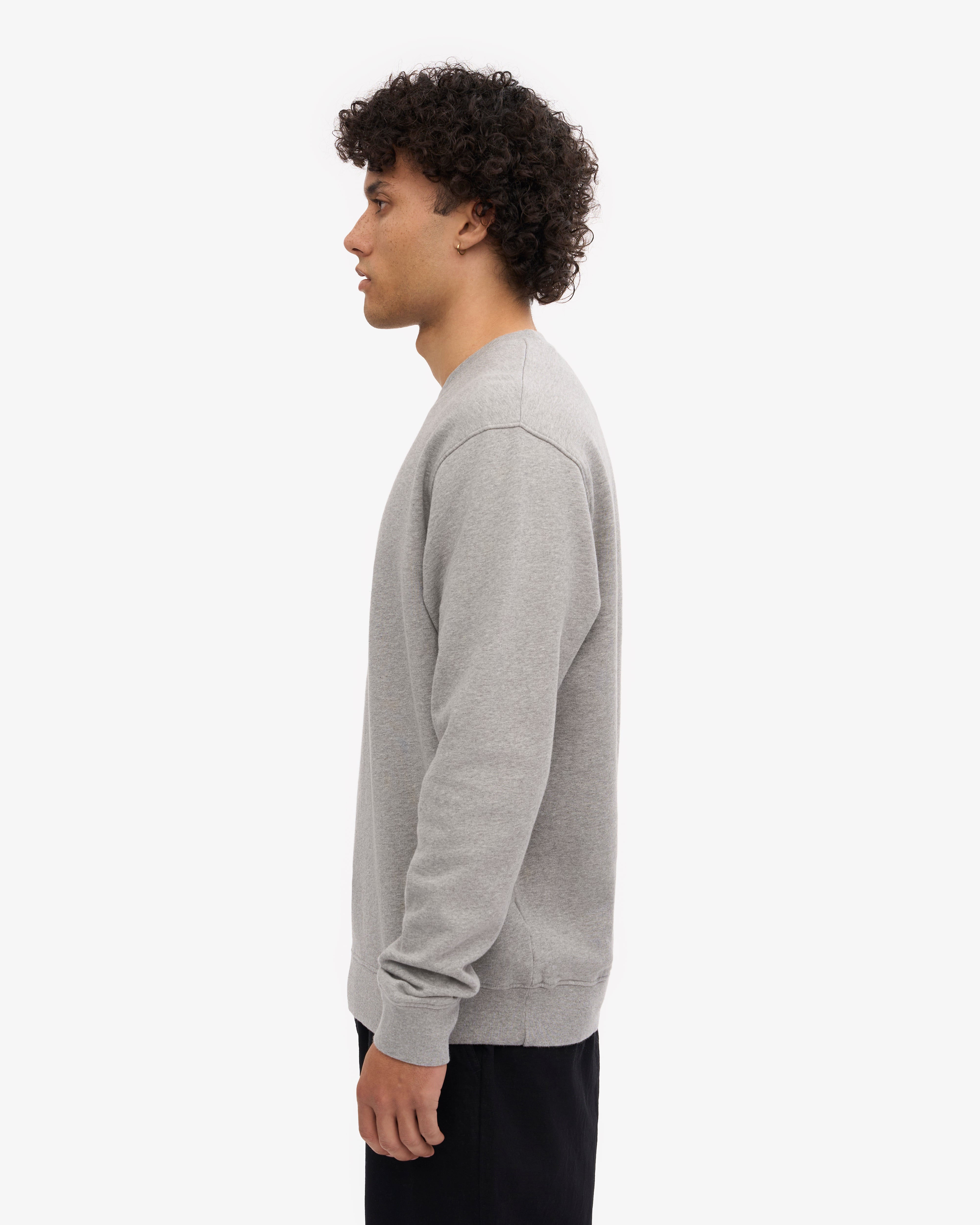 Classic Organic Cotton Crew Neck T-Shirt for Men - Heather Grey - Soft, Breathable & Eco-Friendly - Perfect for Casual Wear, Layering & Everyday Comfort