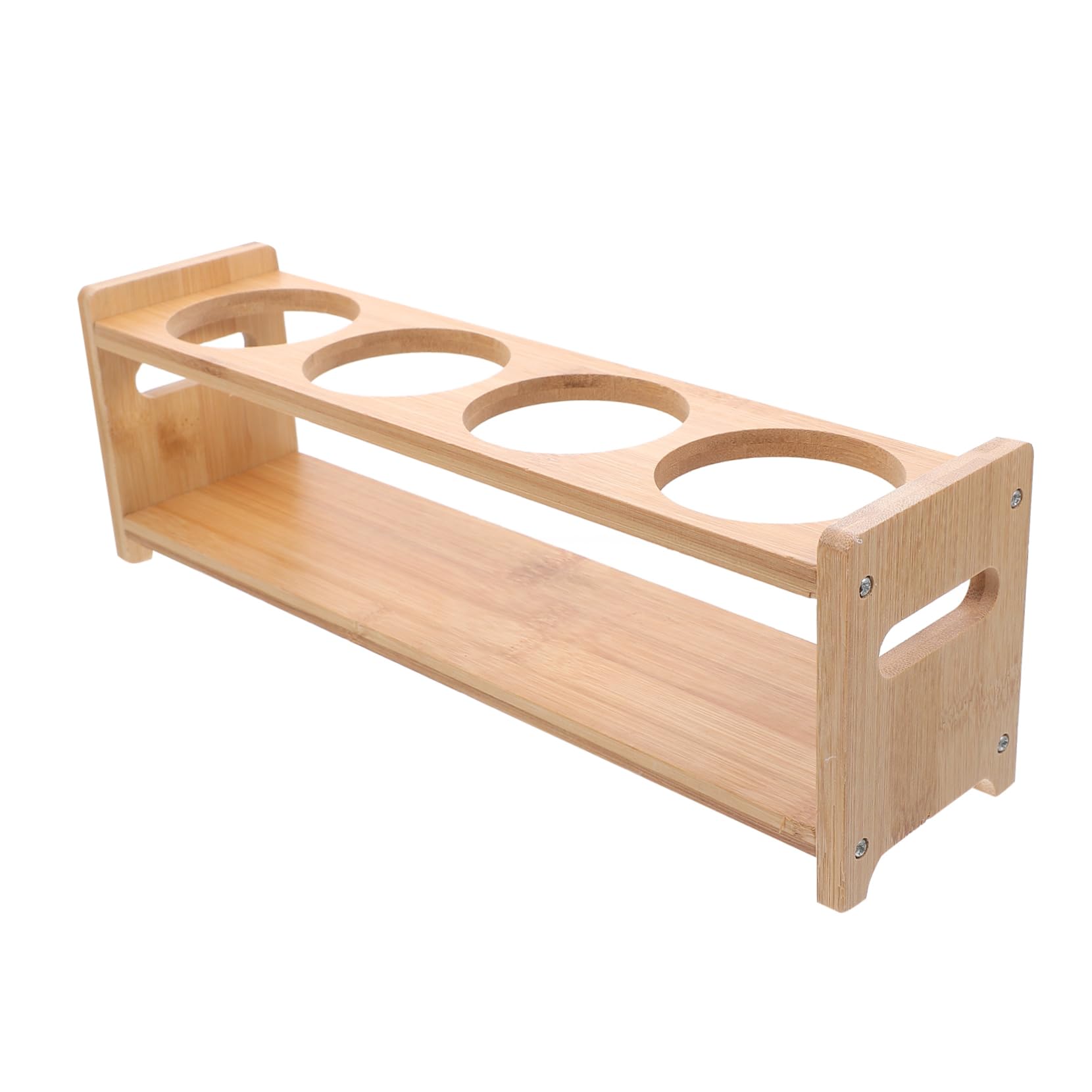 Hemoton Bamboo Spice Jar Rack - 12 Slot Kitchen Organizer for Spice Bottles & Condiments - Space Saving Countertop Storage Shelf for Seasoning Jars - Perfect for Pantry, Cabinet or Kitchen Counter Organization