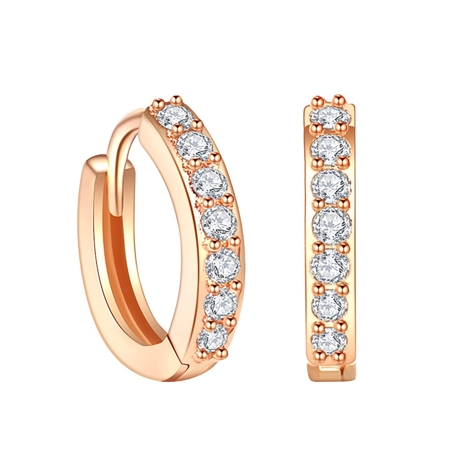 ZITIANY Women's Rhinestone Hoop Earrings - Diamond Studded Retro Hoops for Everyday Wear, Date Night & Special Occasions