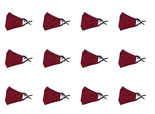 12 Maroon Red Perfect Fit Masks