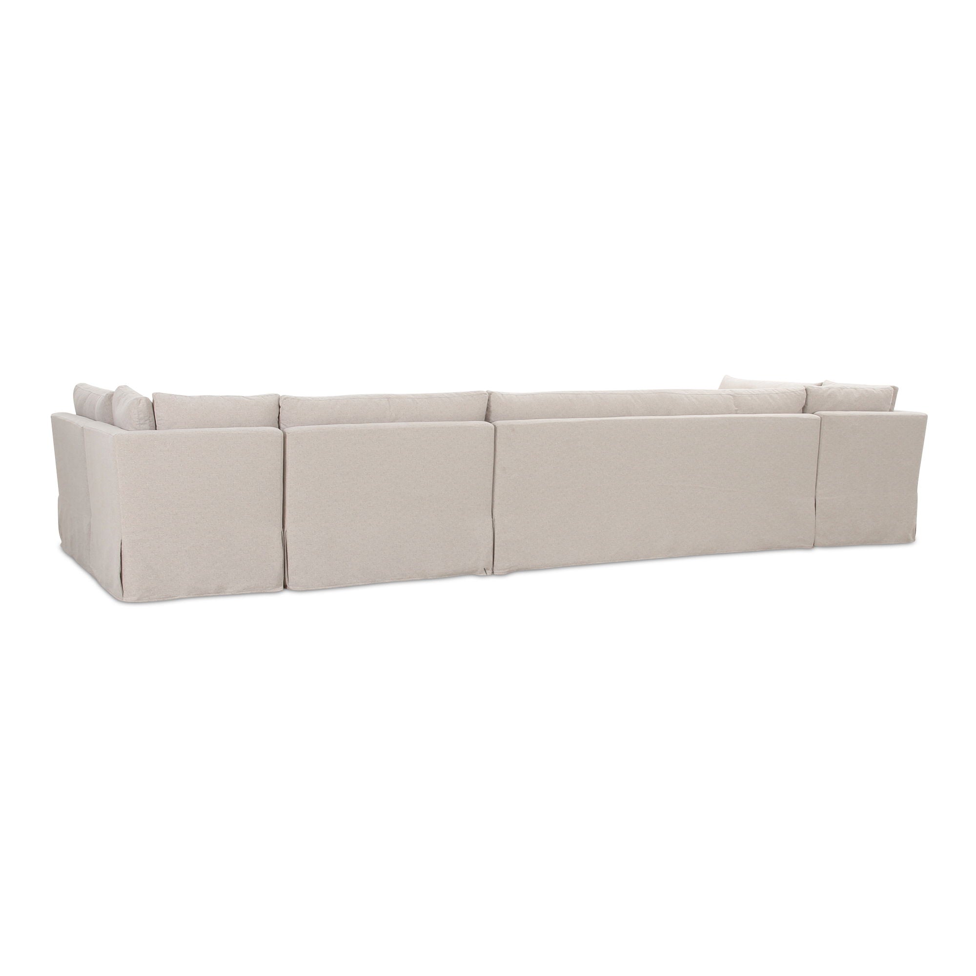 Fable U-Shaped Slipcover Dining Banquette Sectional Sofa in Beige - Perfect for Kitchen Nooks, Breakfast Areas & Small Space Dining