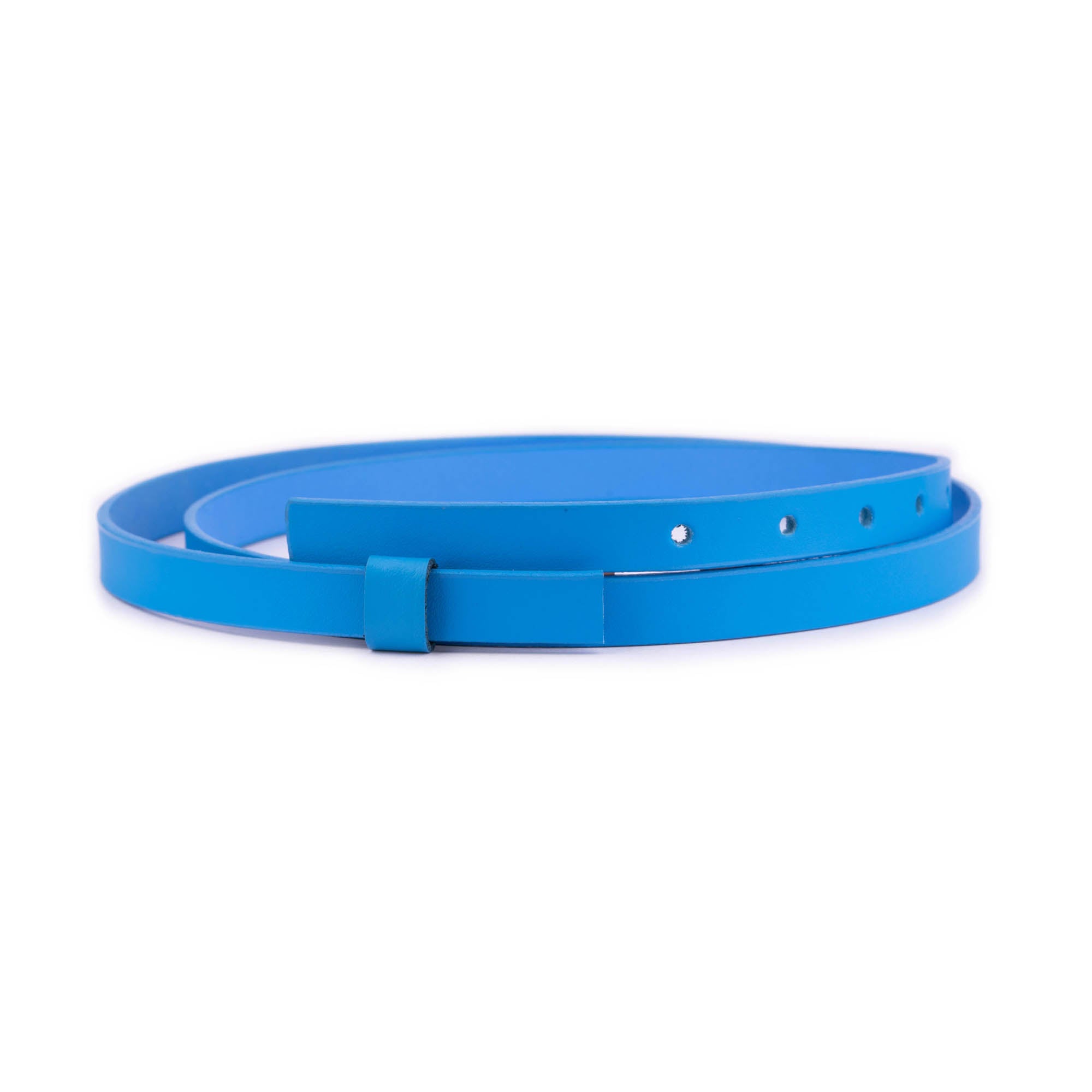 1.5cm Genuine Leather Azure Blue Belt Strap Replacement for YSL Buckles - Women's Fashion Accessory for Dresses, Jeans & Office Wear