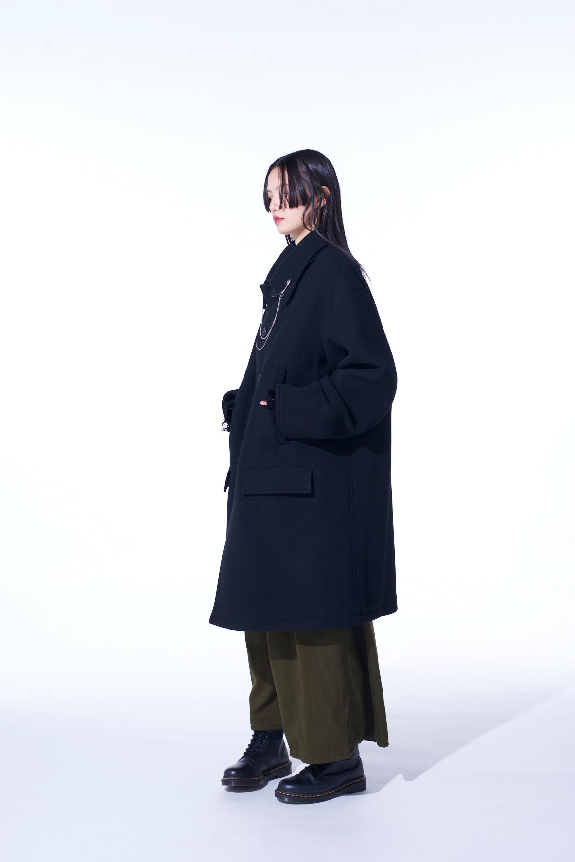 Double Weave Melton Oversized Shawl Collar Coat for Women - Warm Winter Trench Coat with Pockets - Perfect for Office, Travel & Casual Outfits