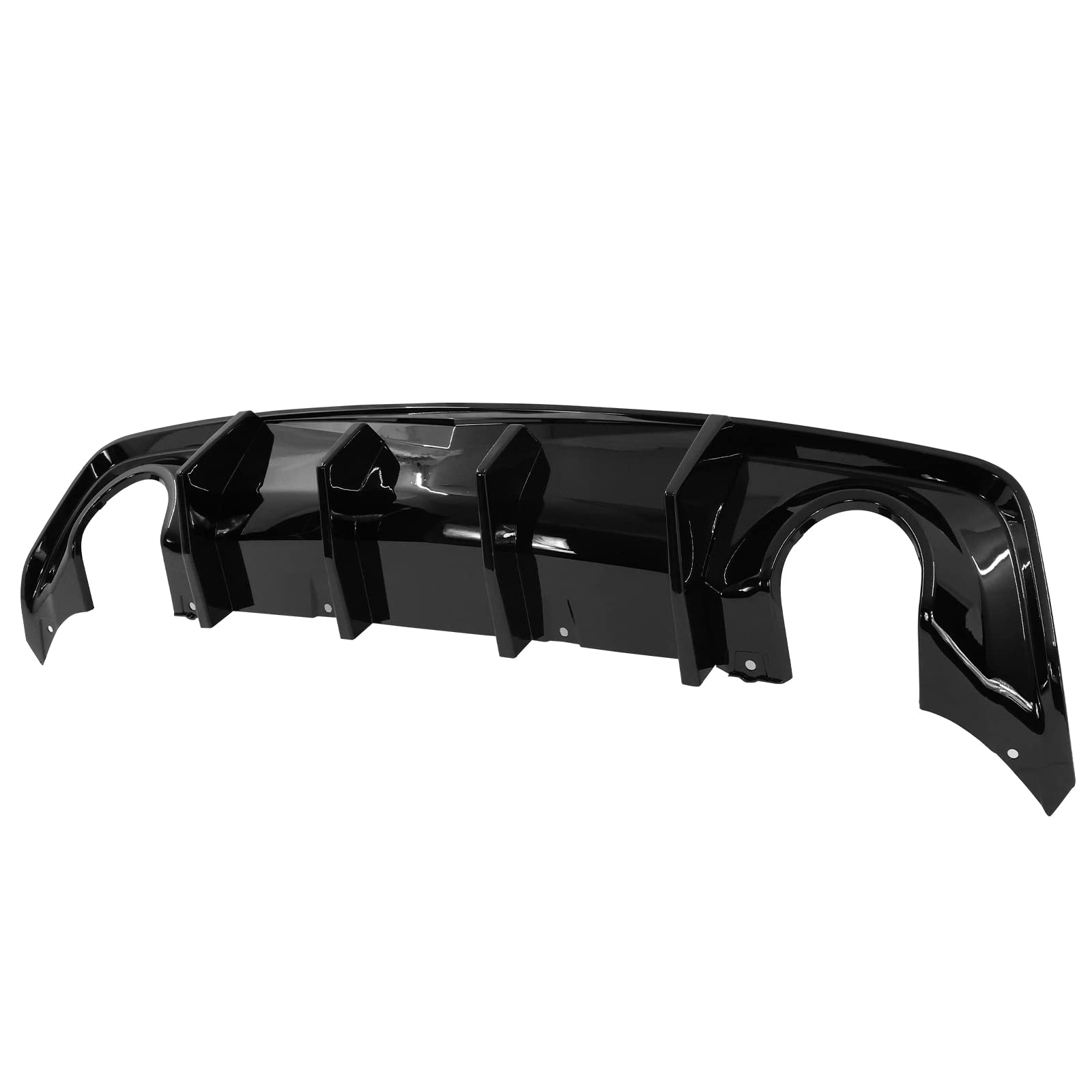 IKON MOTORSPORTS V2 Style Rear Diffuser for 2020-2023 Dodge Charger Widebody - Gloss Black PP Bumper Lip with 4 Shark Fins | Aggressive Styling Upgrade for Street Racing & Car Shows