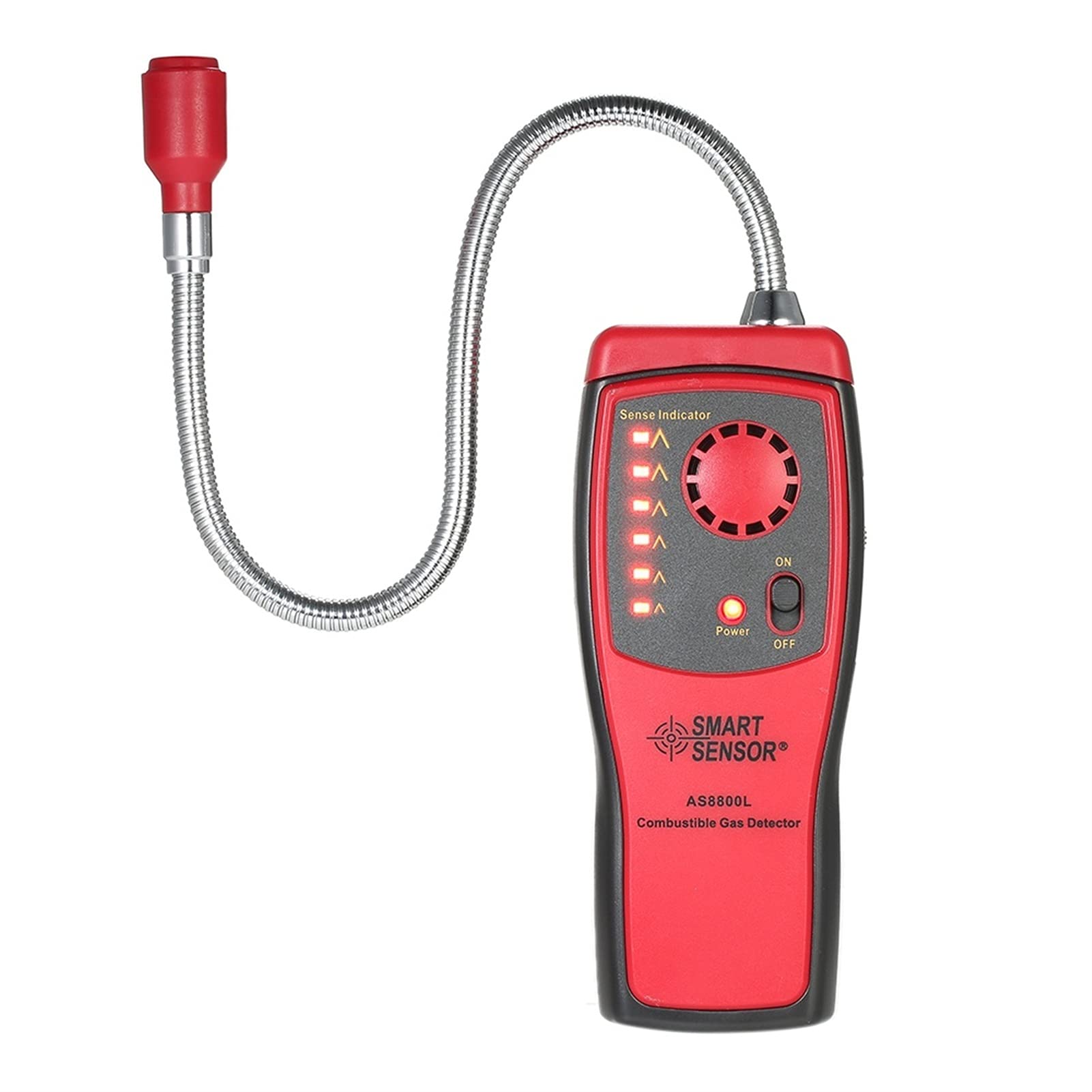 AS8800L Natural Gas Leak Detector - Portable Combustible Gas Analyzer with Sound & Light Alarm - Professional Flammable Gas Tester for Home Safety & Industrial Use - Detect Methane, Propane & LPG Leaks in Kitchens, Garages & Factories
