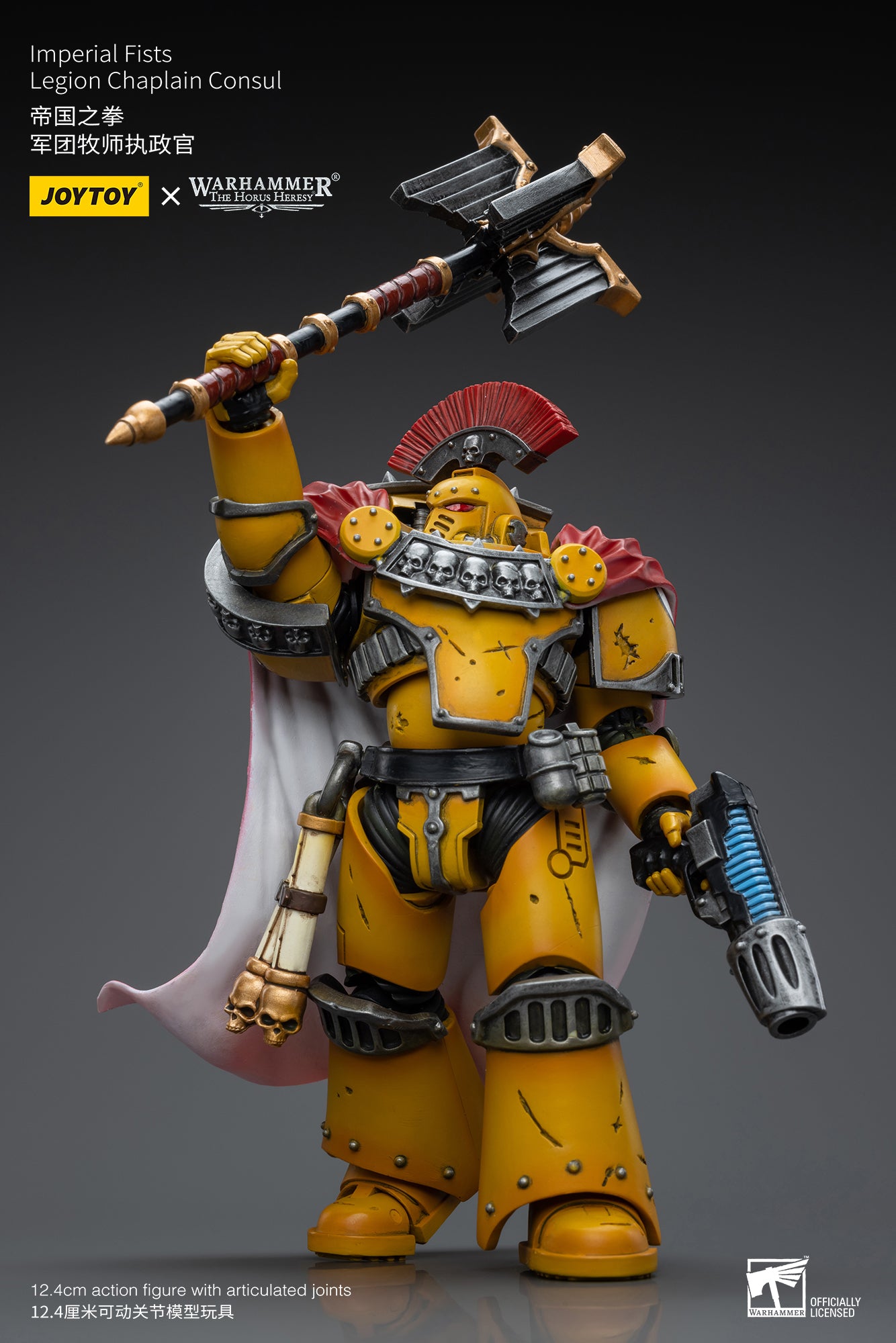 JOYTOY 1/18 Scale Warhammer 40K The Horus Heresy Imperial Fists Legion Chaplain Consul Action Figure - Collectible Model for Warhammer Fans & Tabletop Gaming Enthusiasts