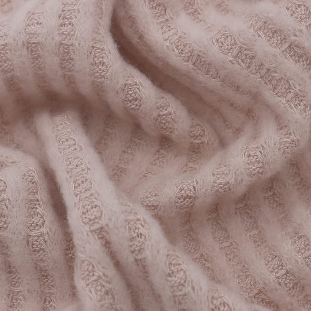 Premium Solid Waffle Brush Poly Rayon Spandex Knit Fabric - 1 Yard Dusty Rose - Stretchy Comfortable Material for DIY Clothing, Dresses, Activewear & Home Decor Projects