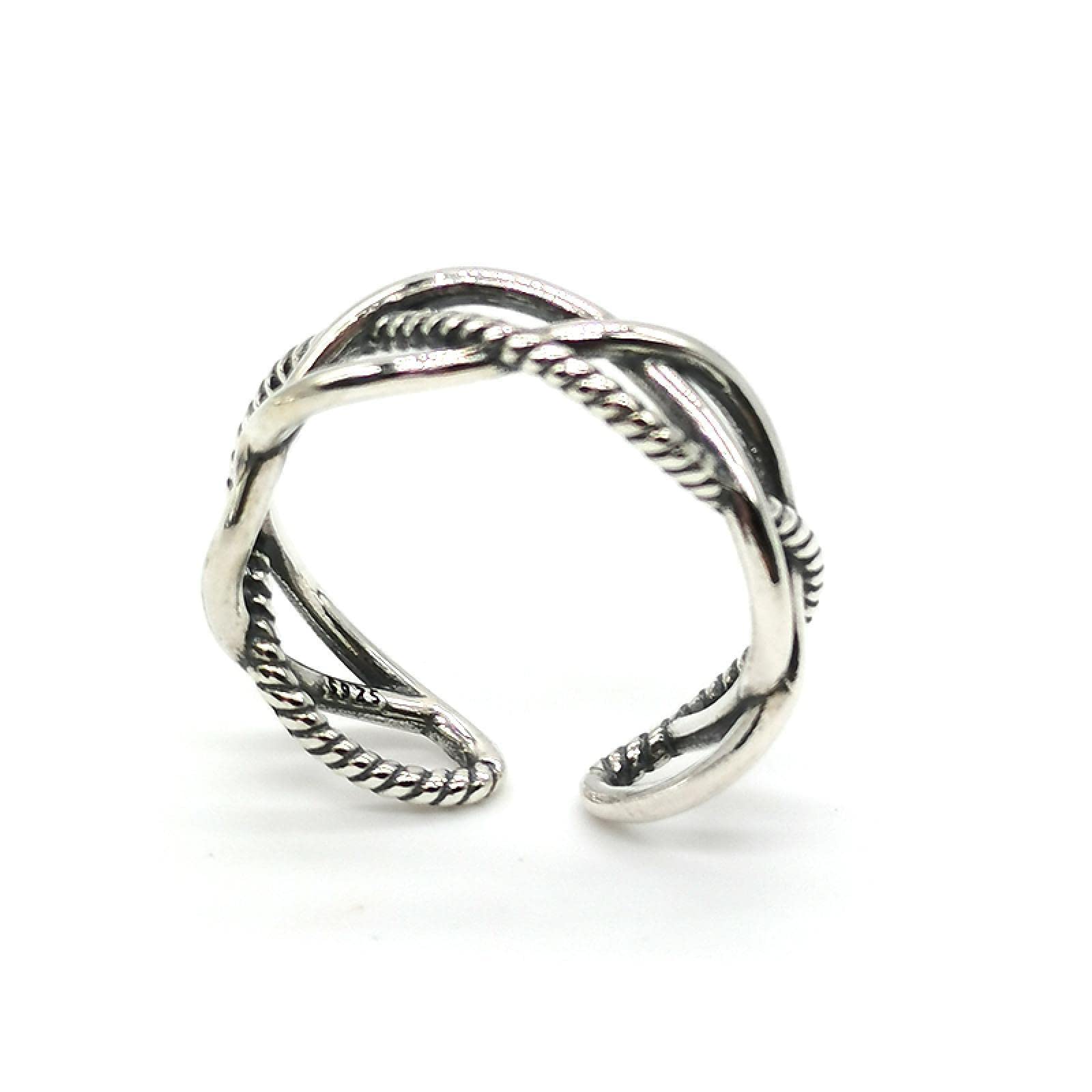 Vintage Braided Garland 925 Sterling Silver Rings for Men and Women - Hip Hop Jewelry for Everyday Wear, Parties, and Gifts