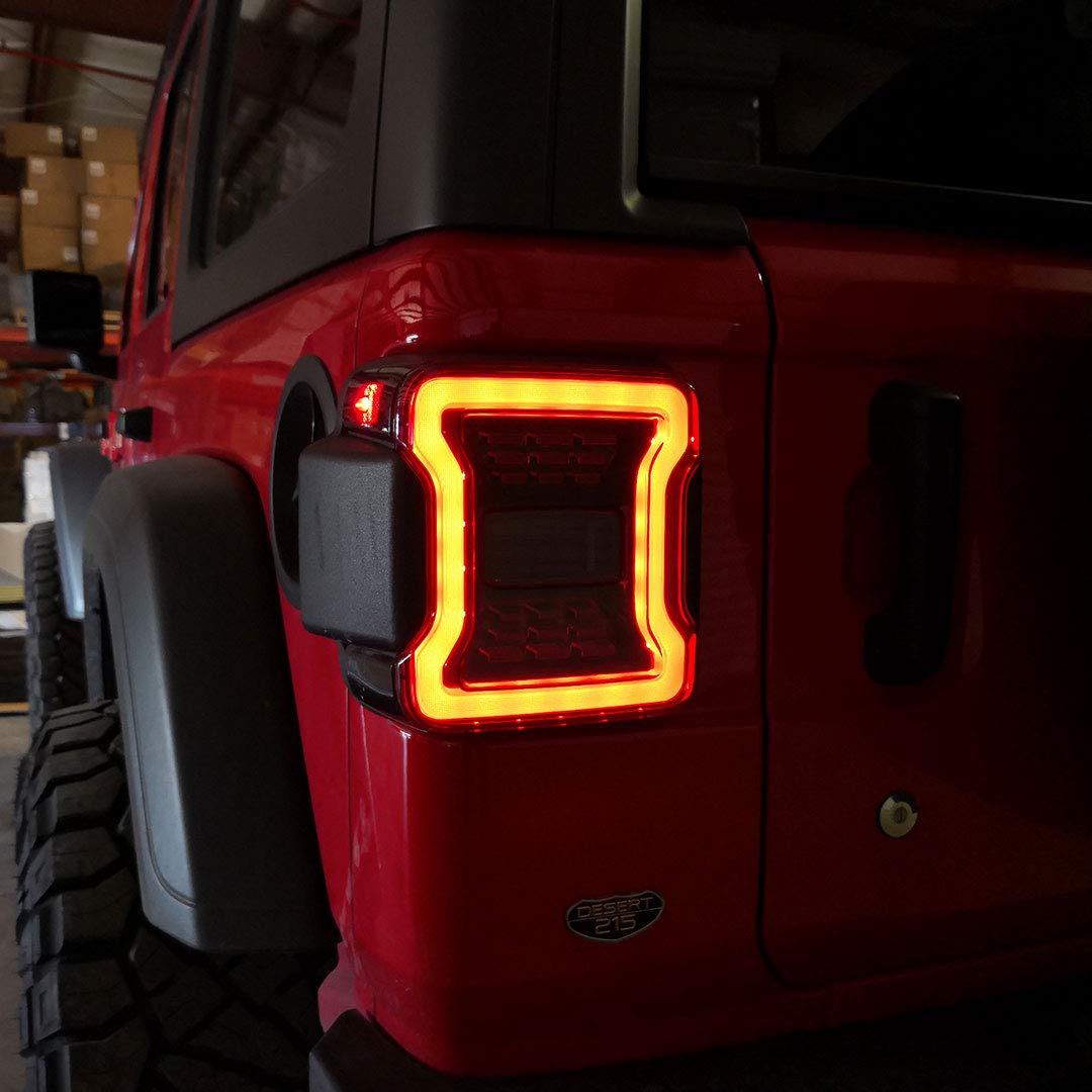 Smoked LED Tail Lights for Jeep Wrangler JL & JLU (2018-2020+) - Waterproof, Plug & Play - Perfect for Off-Roading, Night Driving & Custom Jeep Builds