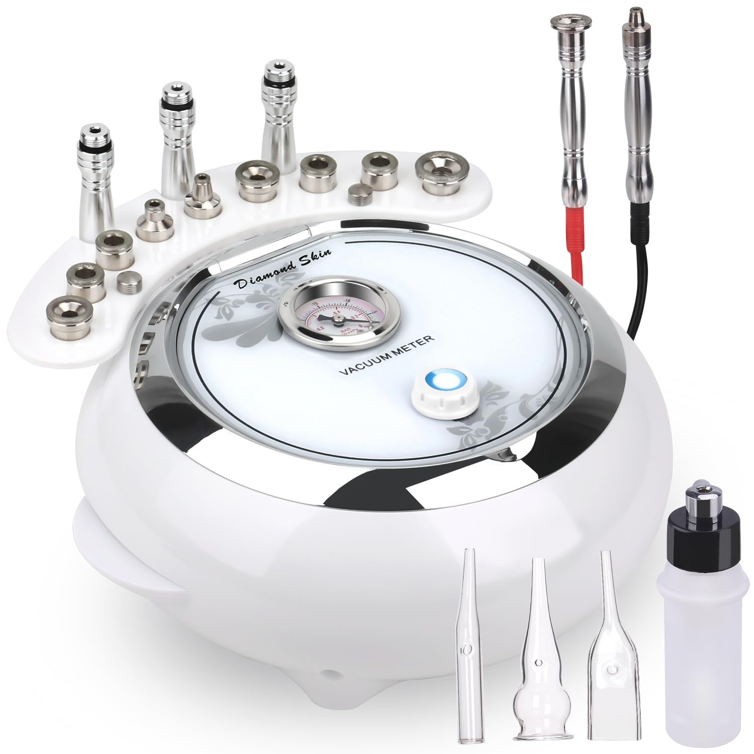 Professional 3-in-1 Microdermabrasion Machine with 0-68cmHg Strong Suction Power - mcwdoit Dermabrasion Facial Care for Acne, Blackheads & Wrinkles - Perfect for Home Spa & Salon Skin Treatments