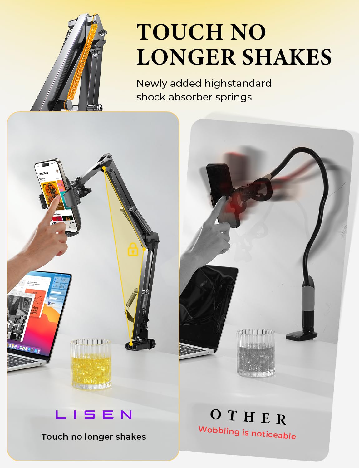Flexible Gooseneck Phone Holder for Bed & Desk - iPhone 16/15 Stand for Watching & Filming