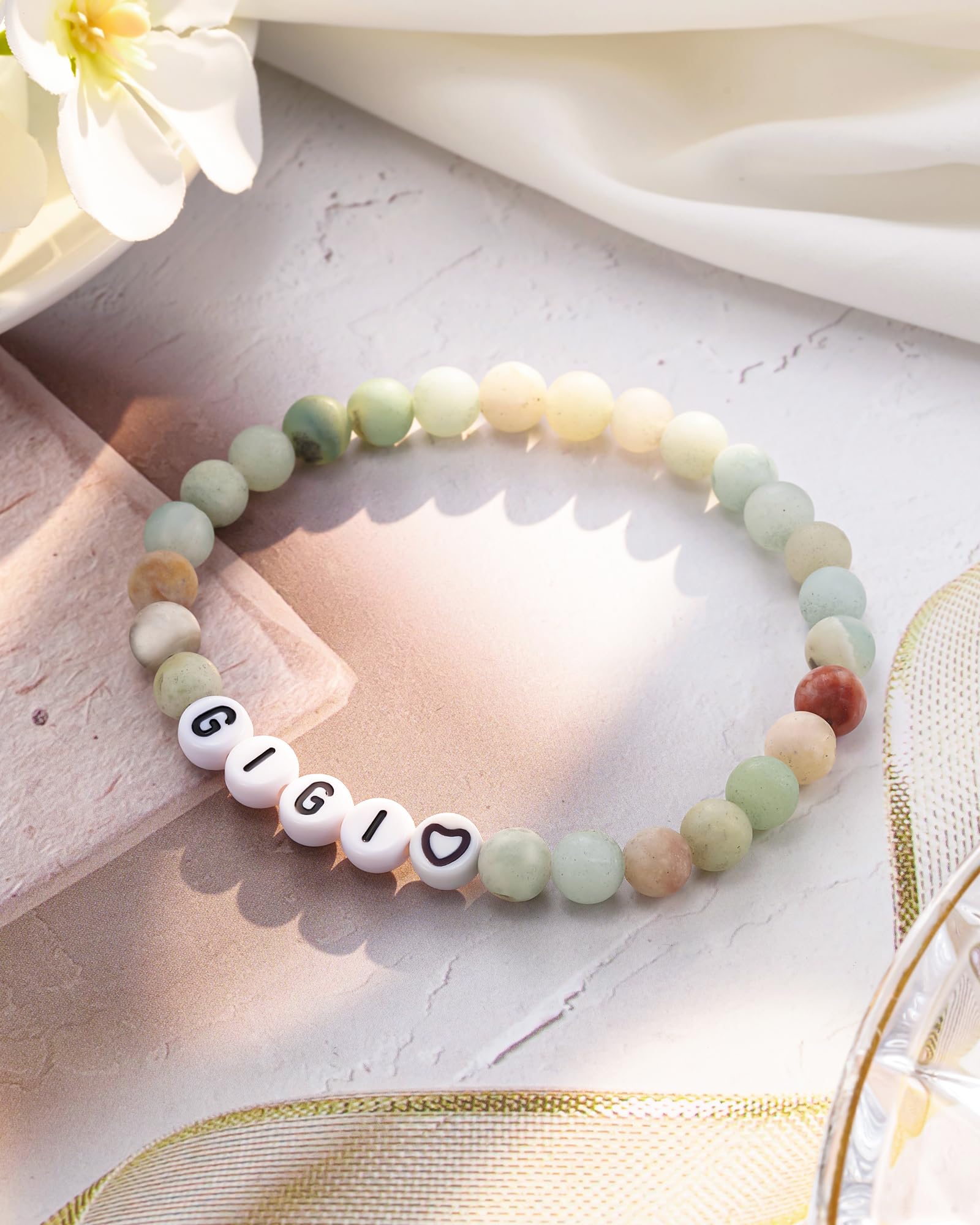 Natural Stone Bracelet - Personalized Gifts for Nana, Mimi, Grandma, Papa, Dad, Mom, Daughter, Aunt & Sister | Christmas, Birthday, Valentine's & Mother's Day Presents for Women, Men & Girls | Perfect for Family Occasions, Anniversaries & Special Moments
