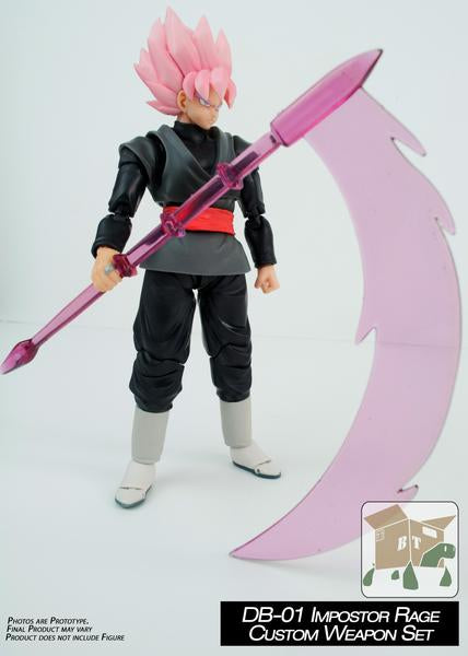 Custom S.H. Black Rose Goku DB 01 Impostor Rage Weapon Set - Perfect for Action Figure Displays & Anime Collectors