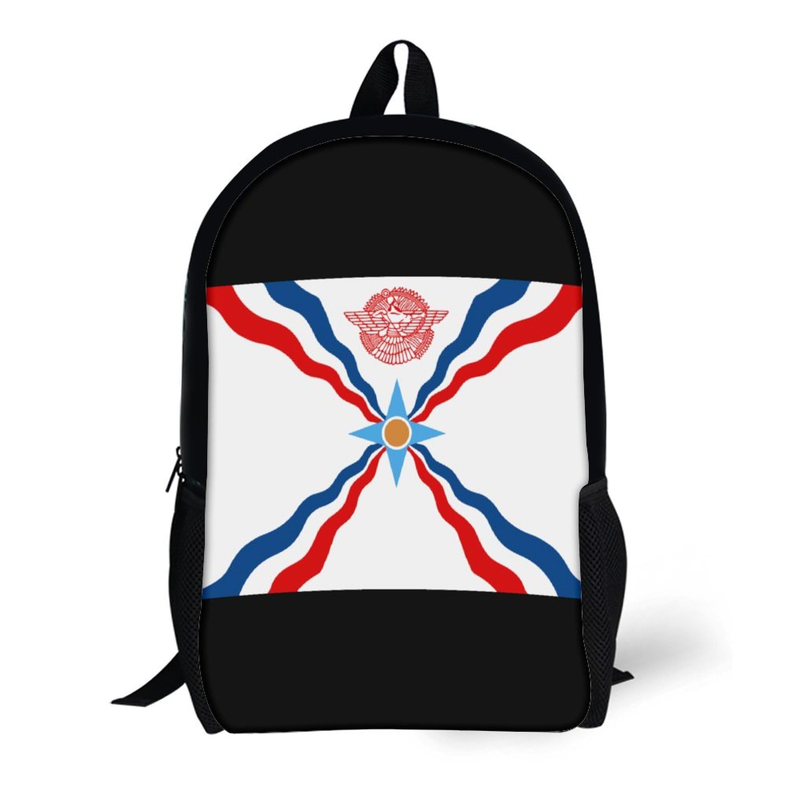 IOEDTHBJ 3D Printed Assyrian Flag Backpack - 17 Inch Laptop Backpack for Men & Women, Durable School & Travel Computer Bag - Perfect for College, Work & Outdoor Adventures