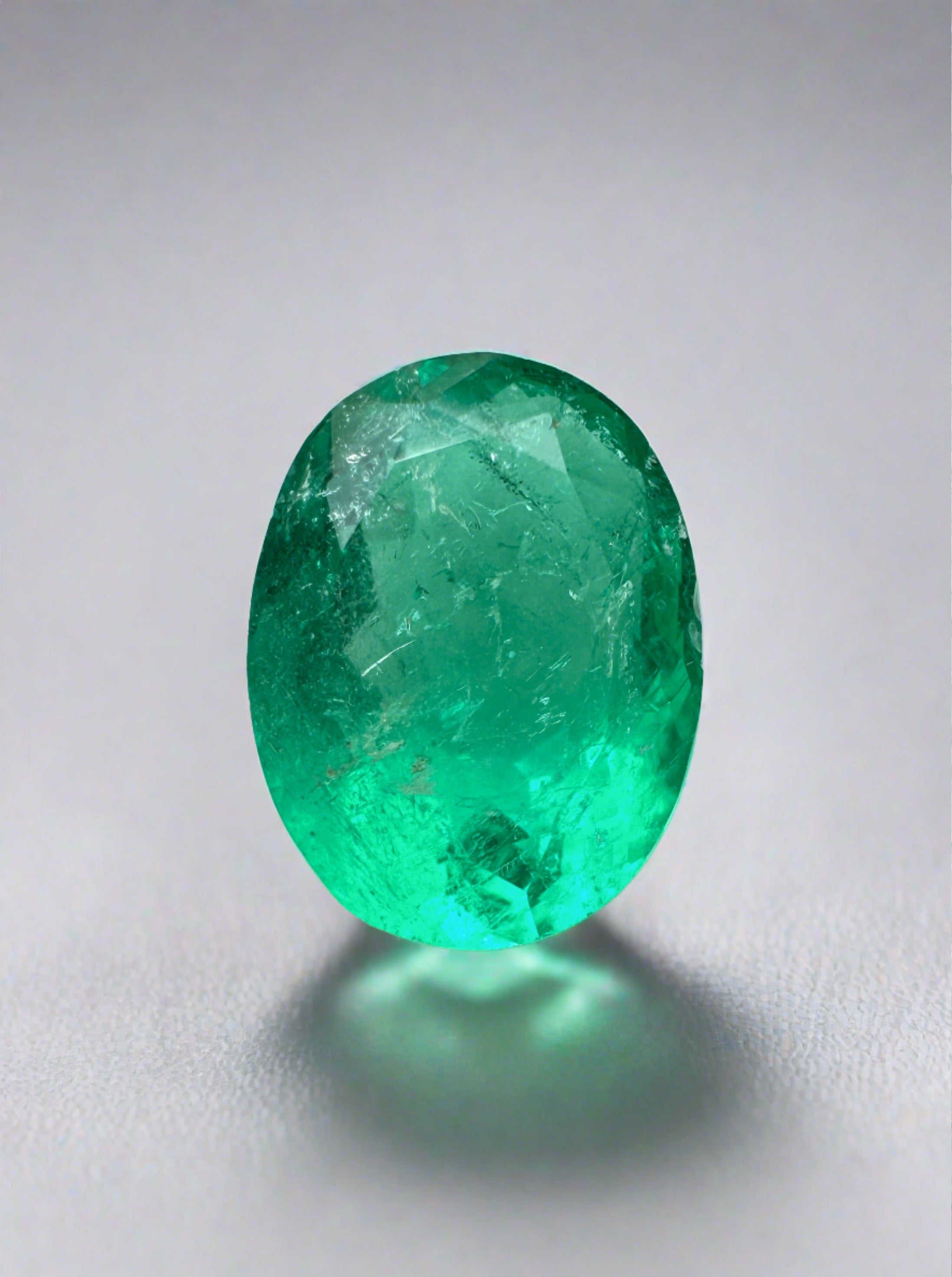 1.93 Carat Natural Colombian Emerald - 9.5x7.3mm Oval Cut Loose Green Gemstone for Jewelry Making & Engagement Rings