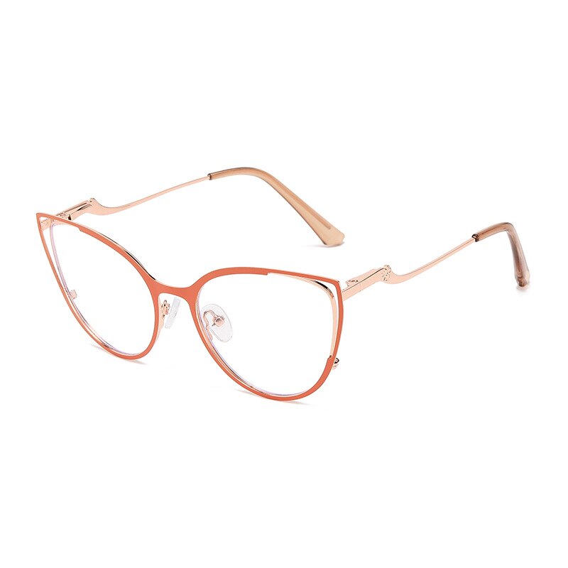 CCspace Women's Full Rim Square Cat Eye Stainless Steel Eyeglasses Frame 53150 - Trendy Retro Glasses for Work, Reading & Fashion Accessories