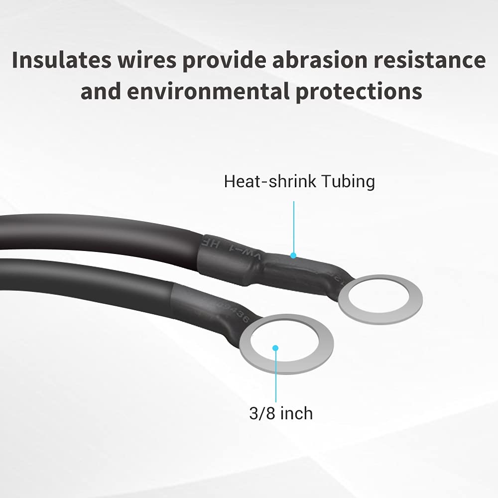 Renogy 8ft 4 AWG Copper Tray Cable - Heavy Duty Battery Cable for Solar Charge Controller to Battery Connection | Perfect for RV, Marine, and Off-Grid Solar Power Systems