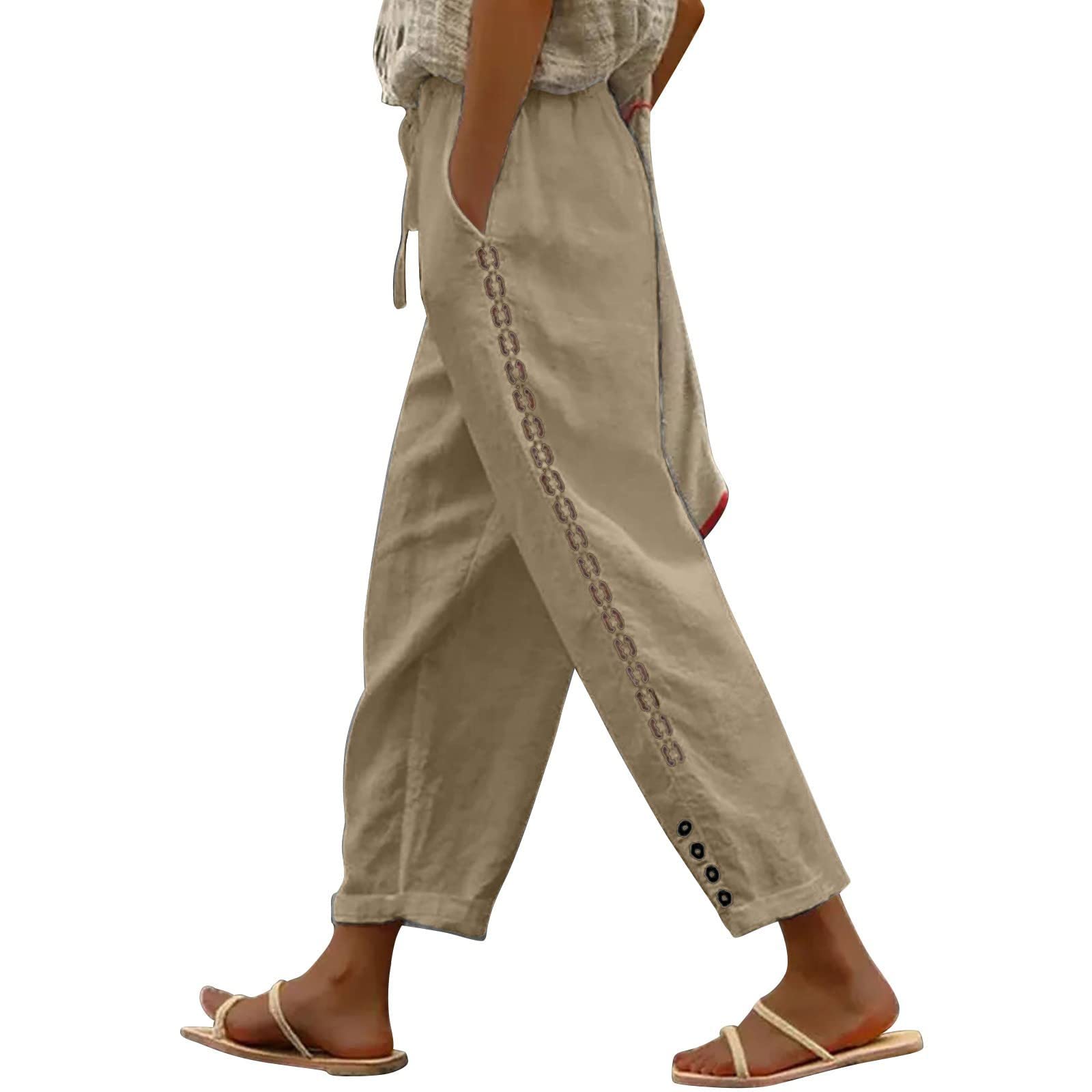 Women's High Waist Wide Leg Palazzo Pants - Casual Work Pants with Smocked Elastic Waist, Loose Comfort Fit & Side Pockets - Perfect for Office, Travel & Lounge Wear