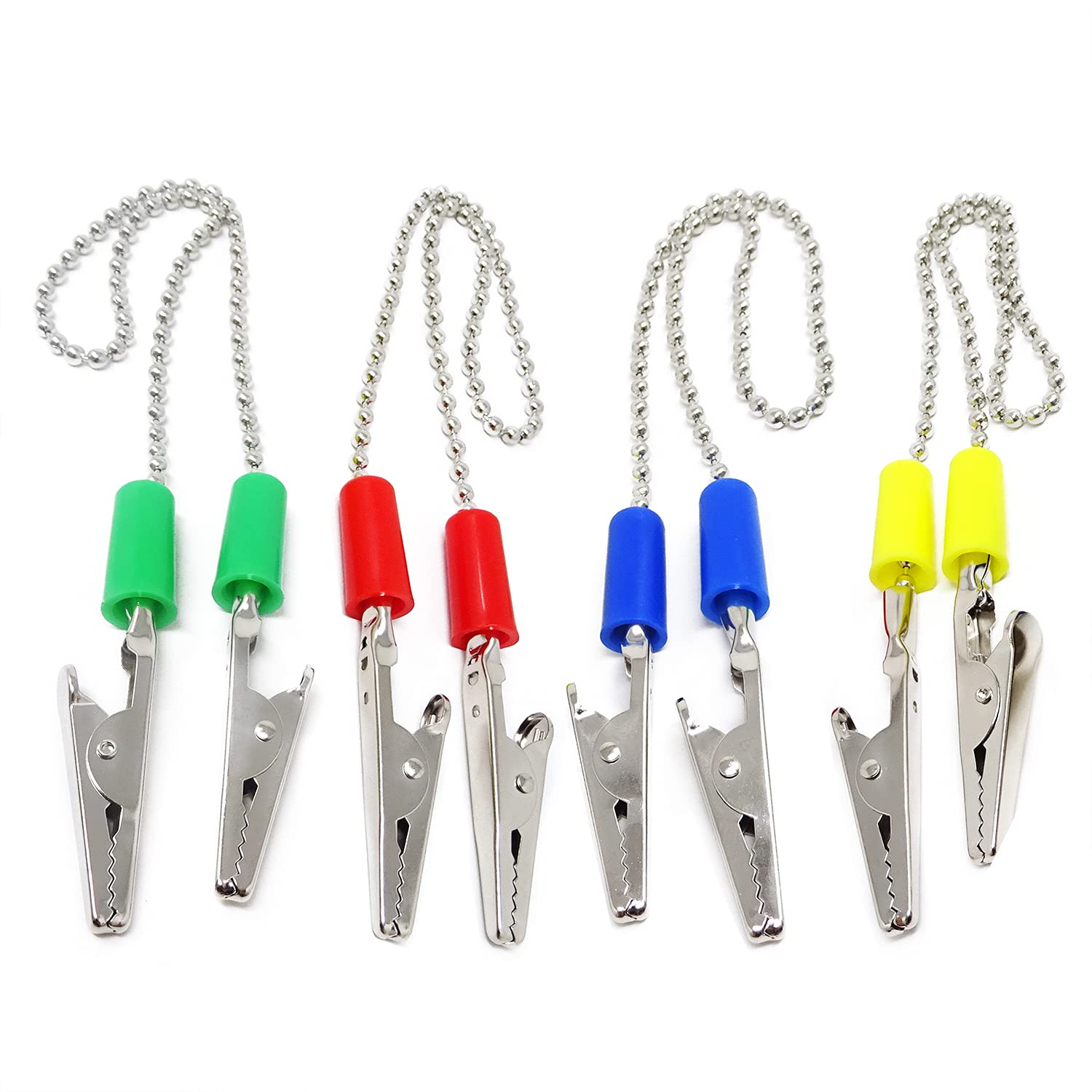 4PCS Dental Bib Holder Clips with Ball Chain - Disposable Napkin Clips for Dental Offices, Salons & Tattoo Parlors - Secure & Hygienic Patient Bib Fasteners
