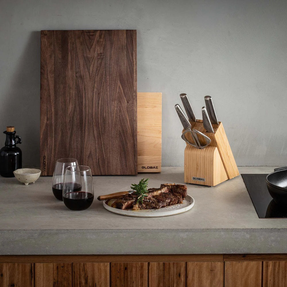 Premium Global Takashi 6-Piece Knife Set with Wooden Block - Perfect for Home Chefs, Professional Kitchens & Gift Giving