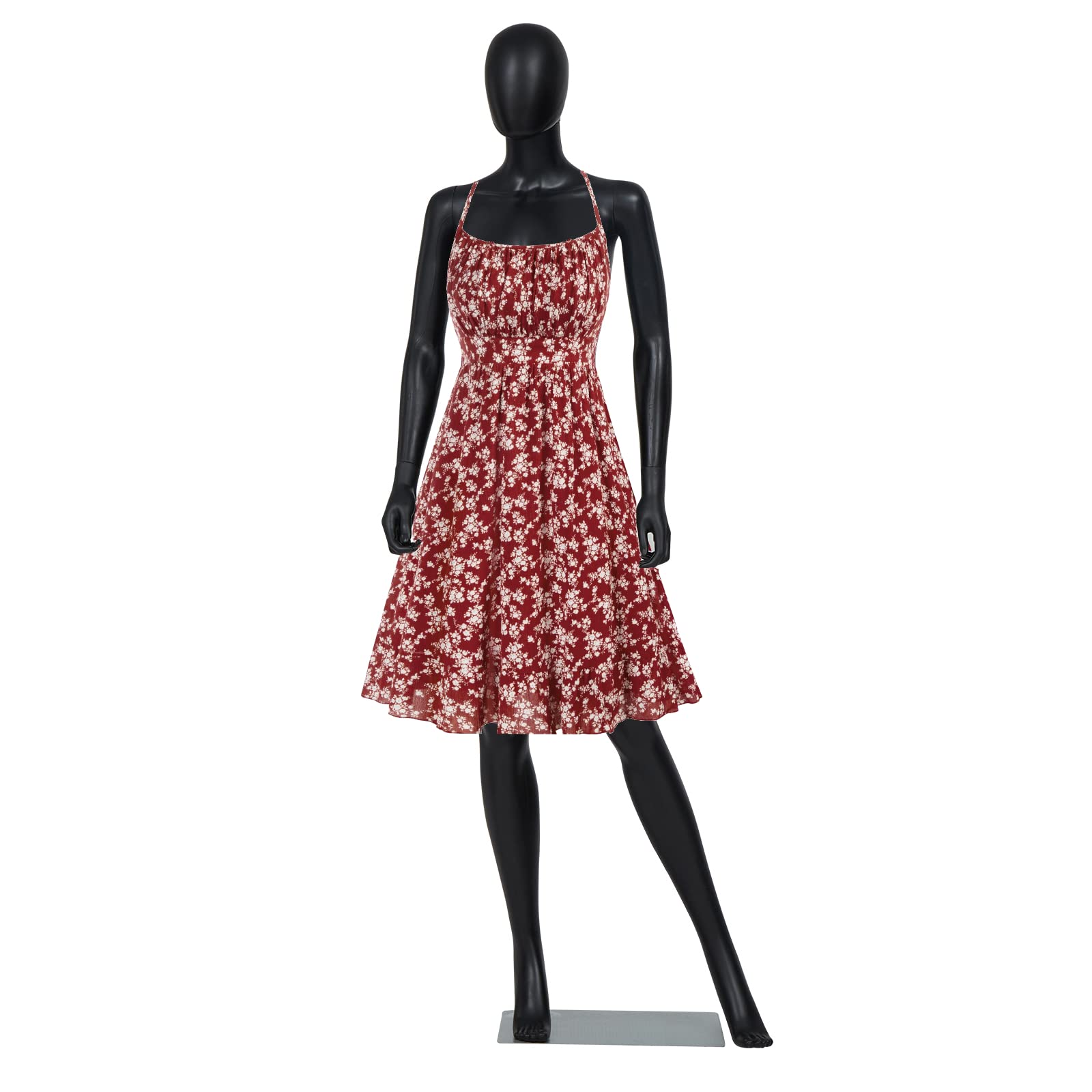 Adjustable Female Mannequin with Detachable Body & Metal Stand - Black Full Body Dress Form for Clothing Display, Fashion Boutique, Cosplay Costume Fitting, and Holiday Decor