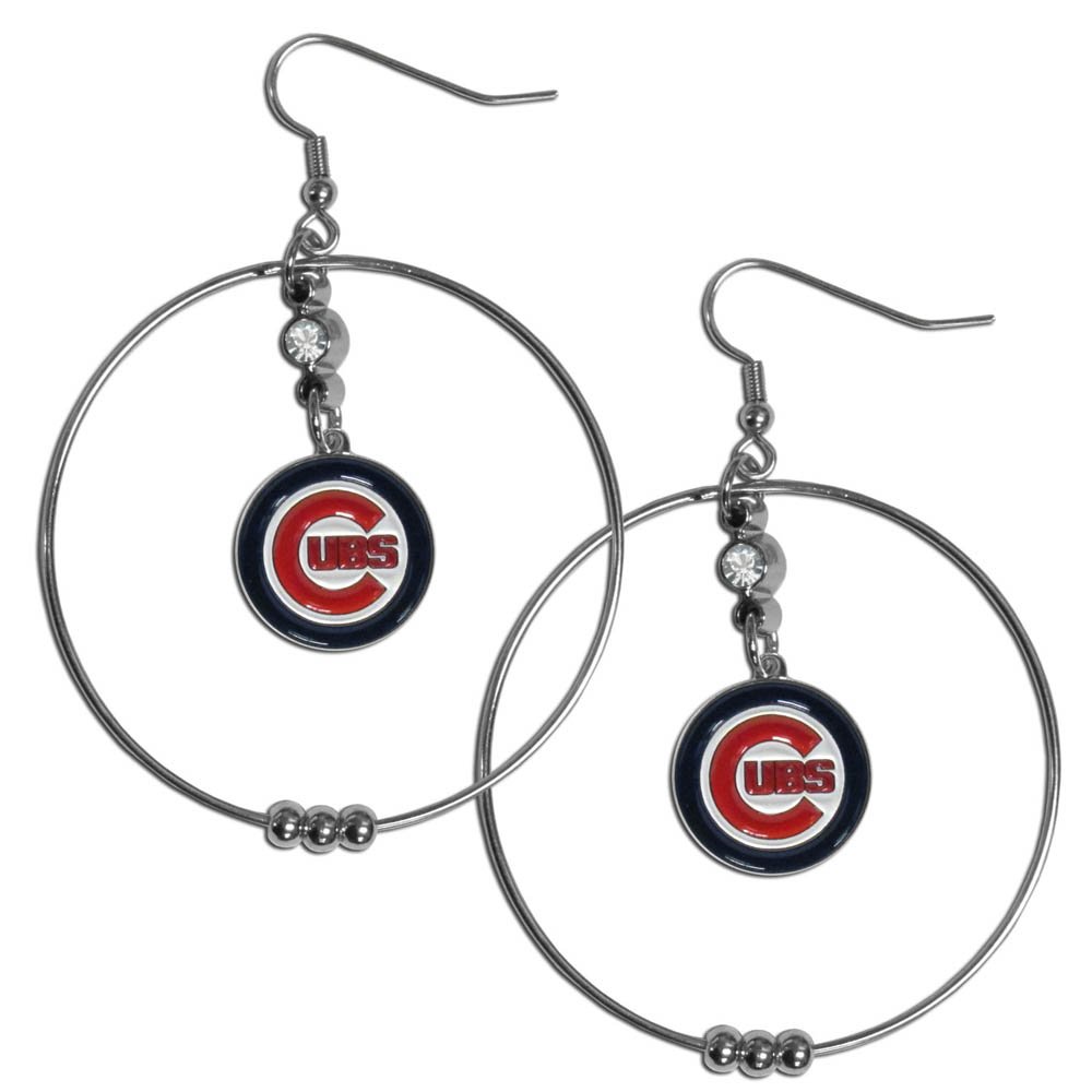 Siskiyou Sports MLB 2 Inch Hoop Earrings for Women - Stylish Baseball Fan Jewelry - Perfect for Game Day, Parties & Casual Wear