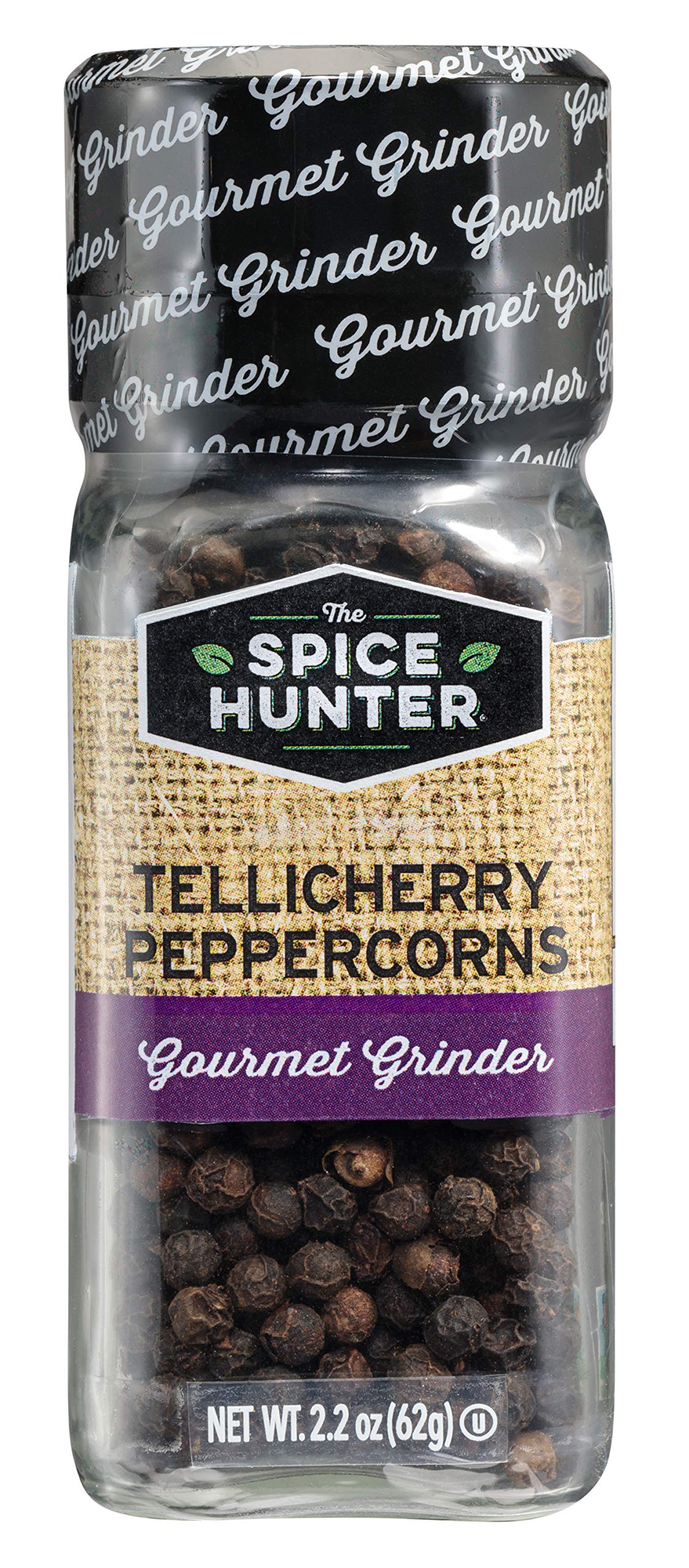 Premium Tellicherry Black Peppercorns Whole - 2.2 oz Jars (Pack of 6) - Gourmet Spices for Cooking, Grilling & Seasoning - Perfect for Steaks, Soups & Homemade Spice Blends