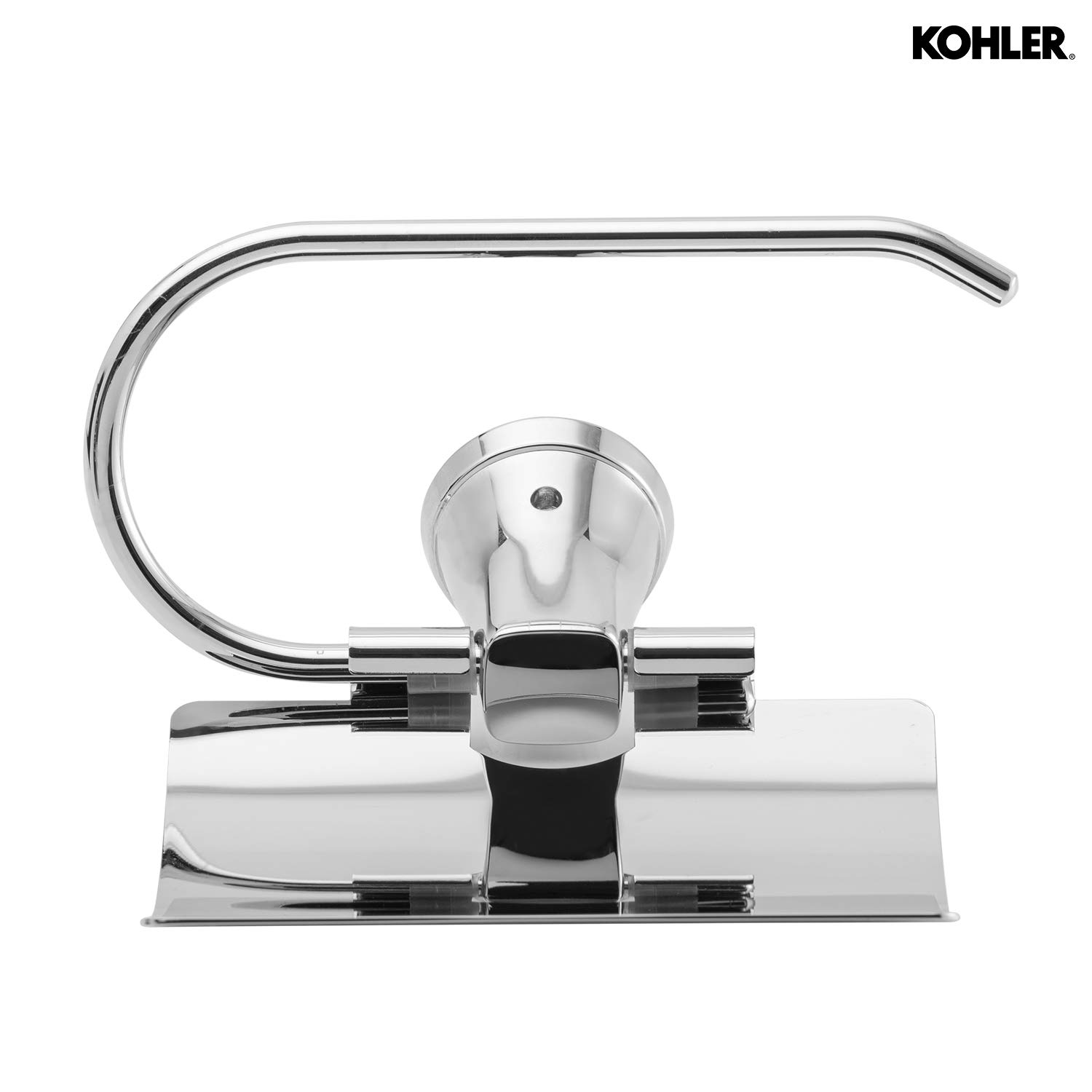 KOHLER 5633IN-CP Silver Paper Towel Holder with Cover - Bathroom & Kitchen Tissue Dispenser for Countertop or Wall Mount