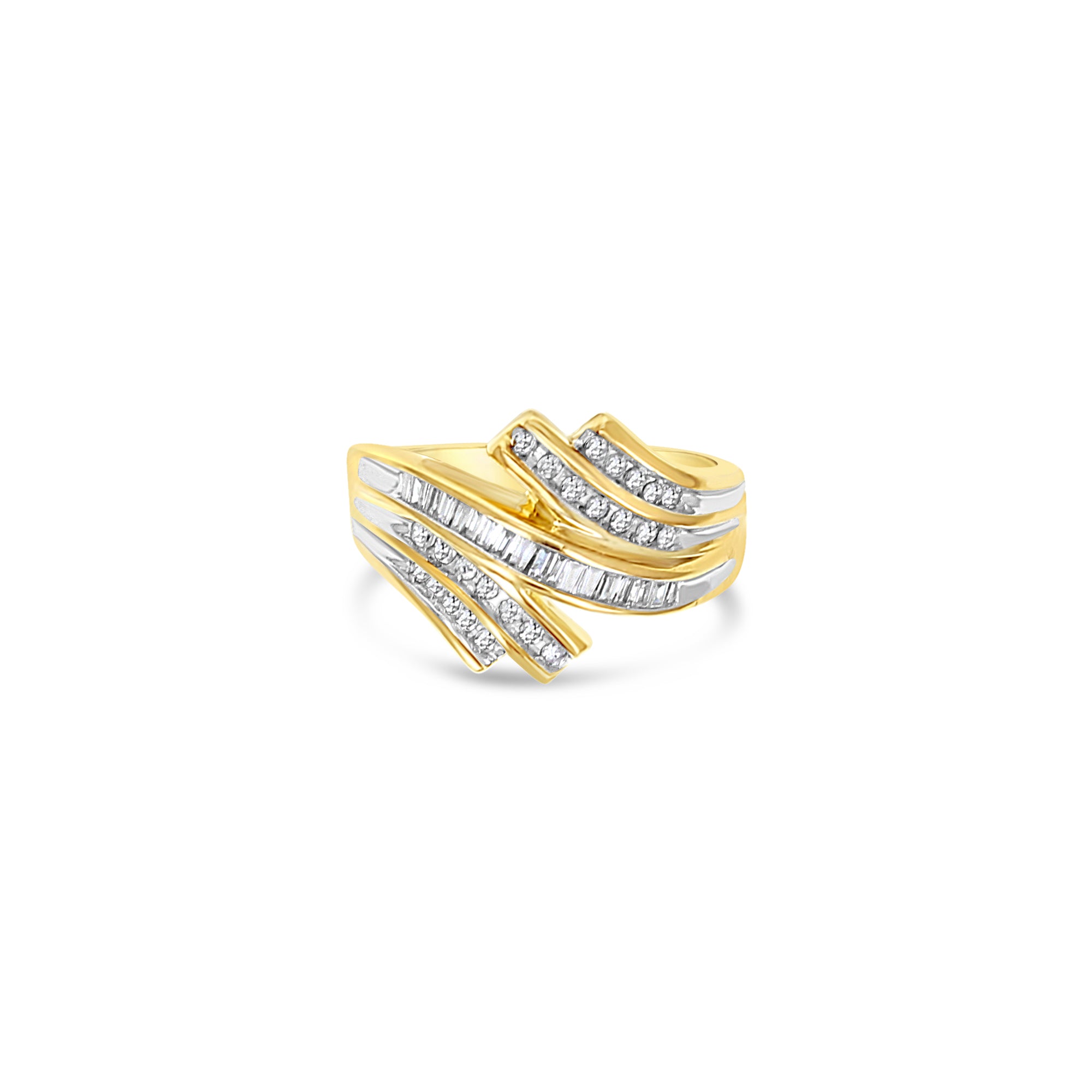 1.00cttw Baguette Diamond Statement Ring in 14K Yellow Gold – Elegant Jewelry for Weddings, Anniversaries & Special Occasions