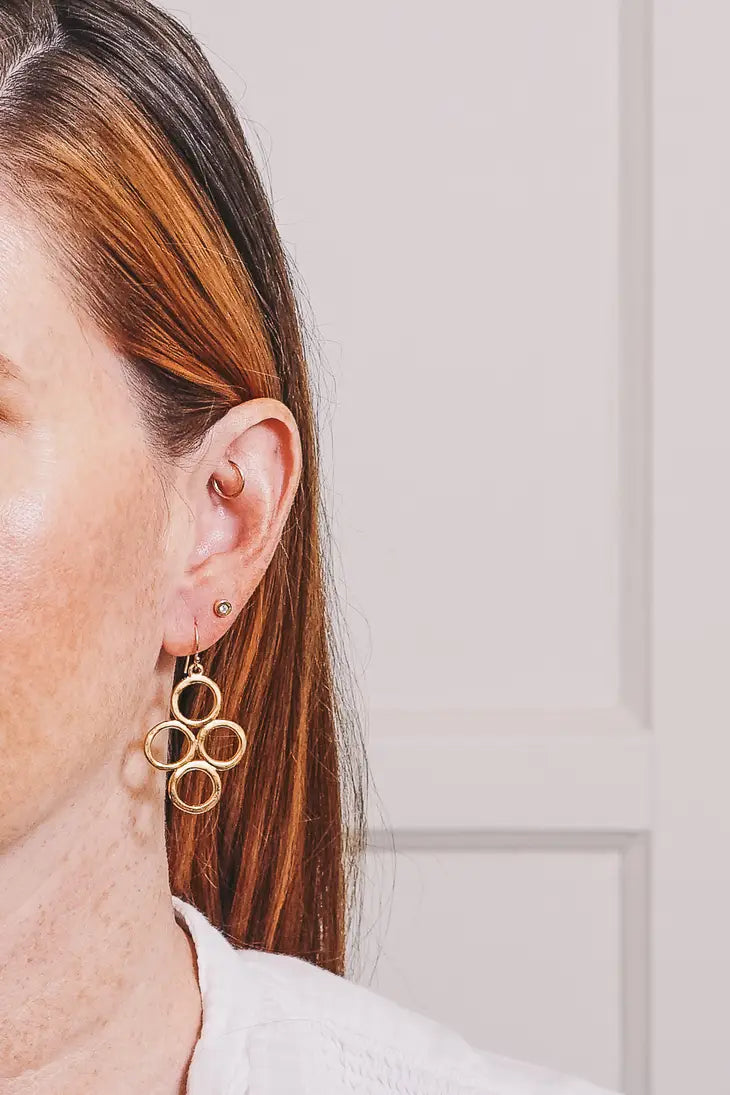 Holly Drop Earrings - 18K Gold Plated Dangle Earrings for Women | Elegant Holiday Party Jewelry Gift | Perfect for Christmas, Weddings & Special Occasions