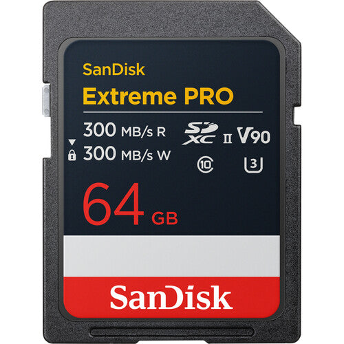SanDisk Extreme PRO SD UHS-II Memory Card 128GB - 300MB/s Read/Write Speed for 4K Video & High-Speed Photography - Perfect for DSLR Cameras, Drones, and Professional Videography