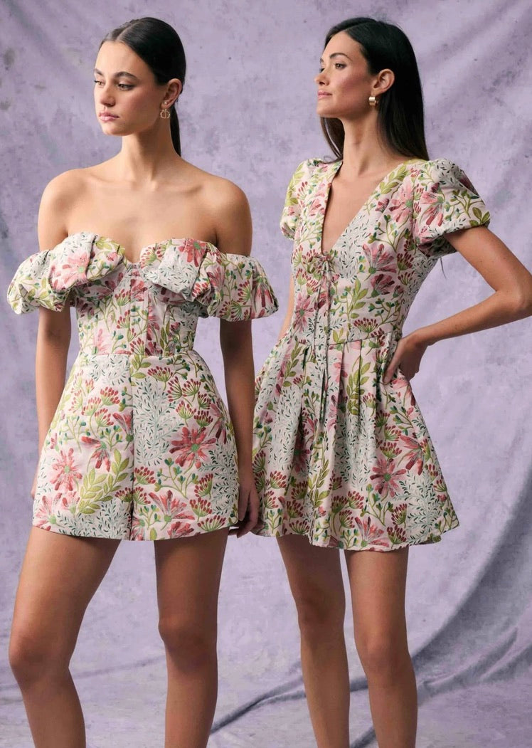 Floral Puff Sleeve Mini Dress for Women - Elegant Summer Party Cocktail Dress | Perfect for Weddings, Dates & Special Occasions