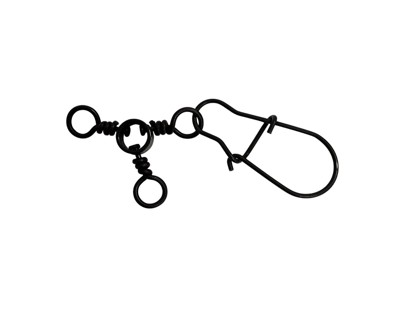 Jigging World 3 Way Swivel with Duo Lock Snap - 10 Pack Fishing Swivels for Saltwater & Freshwater - Perfect for Trolling, Bottom Fishing & Rigging